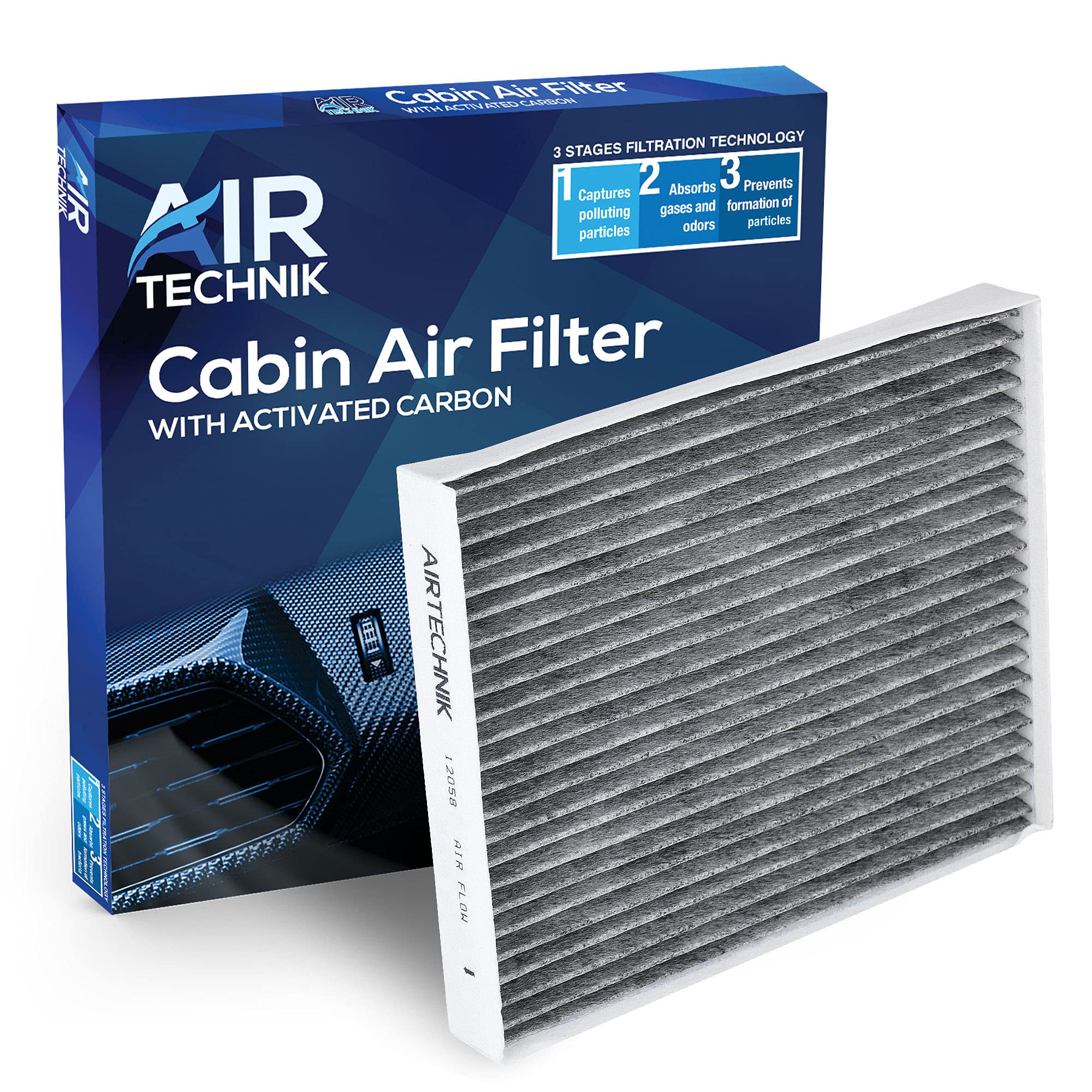 AirTechnik CF12058 Cabin Air Filter w/Activated Carbon | Fits Hyundai Accent 2018-2022, Elantra 2017-2020, Elantra GT 2018-2020 