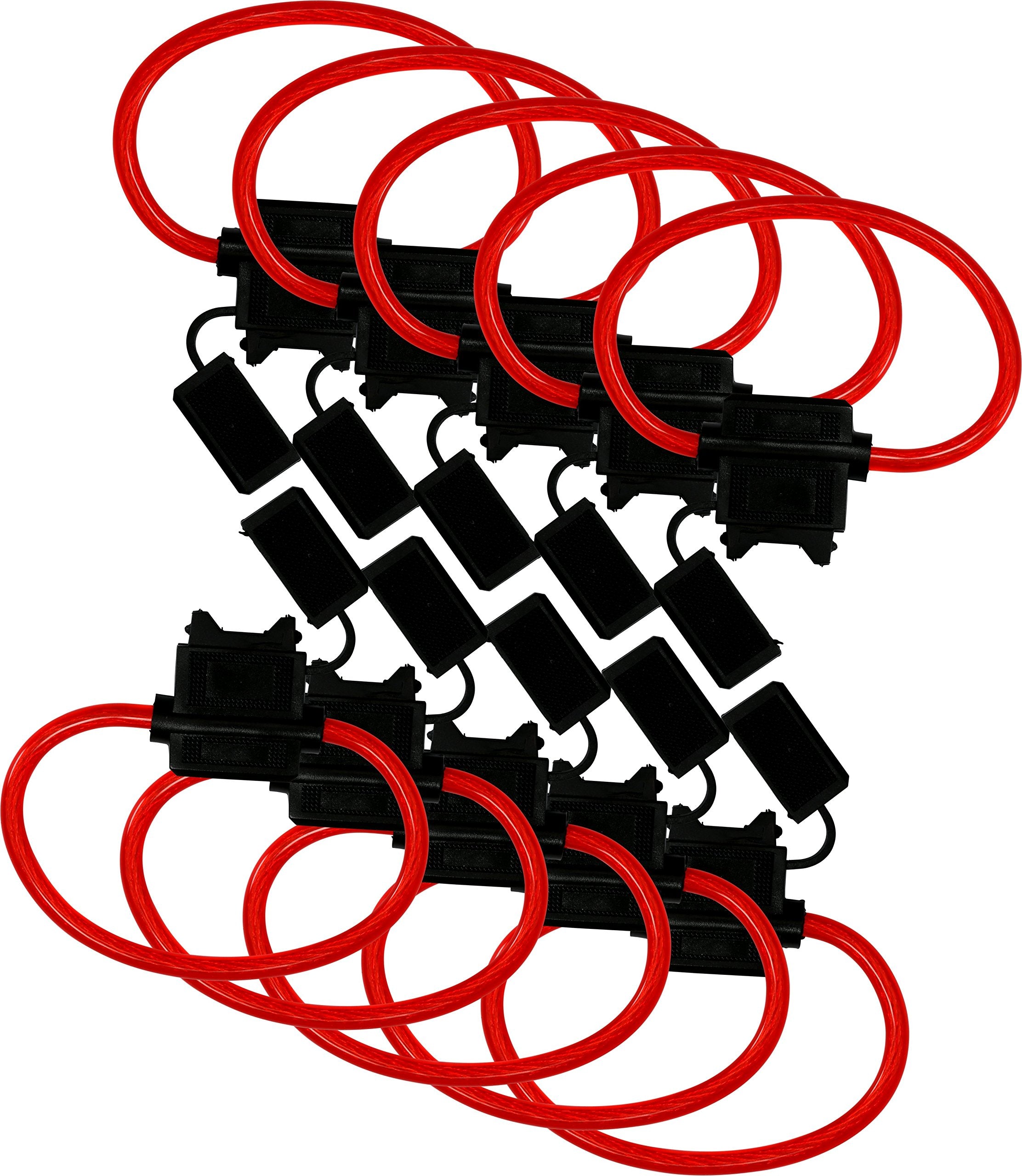10 Pack - Epauto 12V-Dc Atc/Ato 12 Awg In-Line Fuse Holder For 30A Fuses