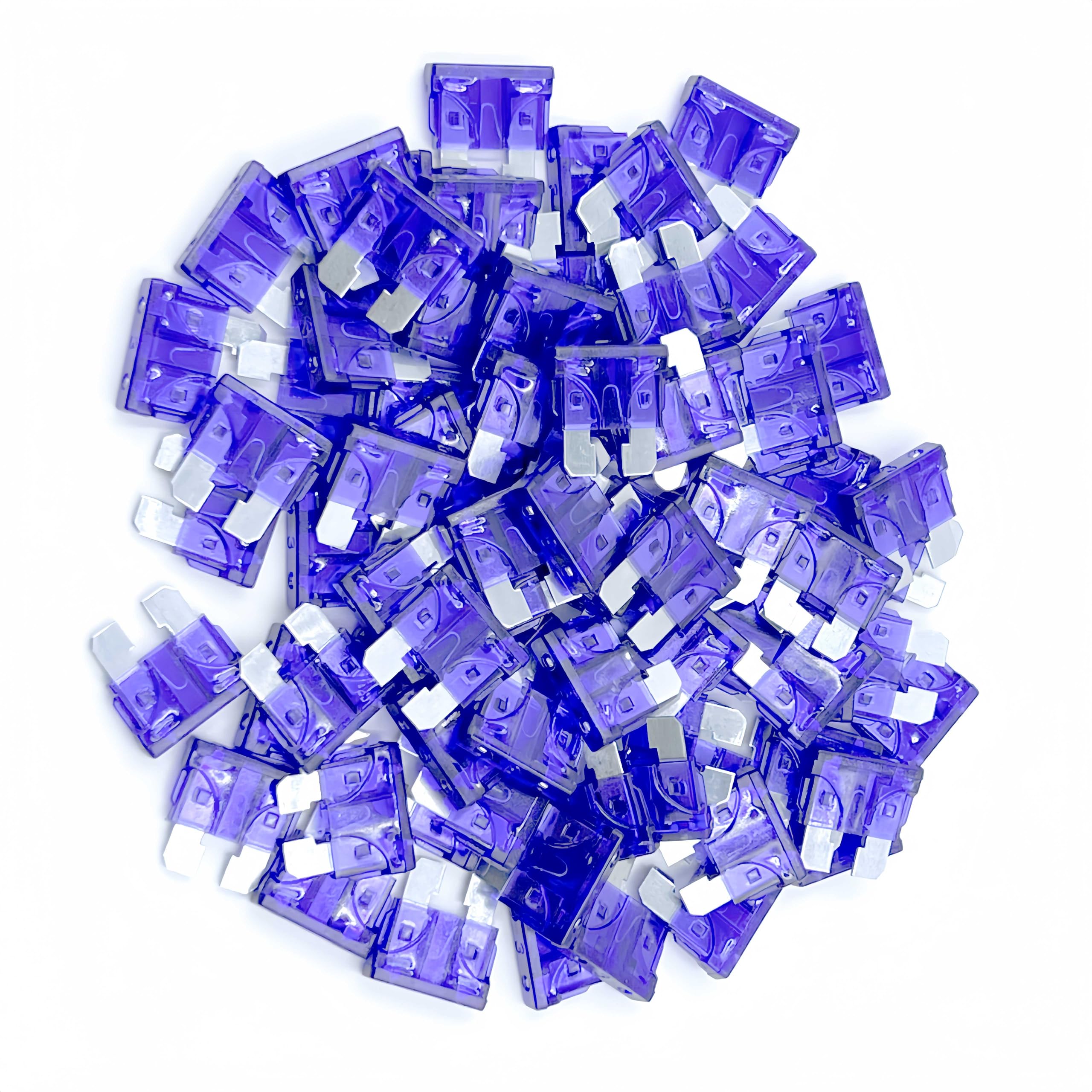 Xjlsgxusg 80Pcs 3Amp Standard Car Fuses, Blade Fuse Assortment Kit For Car, Marine, Truck, Rv Fuse Replacement