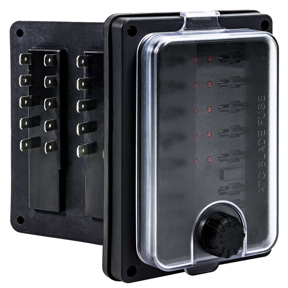 True Mods 10 Way Waterproof Fuse Box For Automotive [Atc/Ato Blade Fuses] [250 Amp] [Up To 25A Per Socket] [Led Indicator] [12V - 32V Dc] Auto Marine Fuse Block