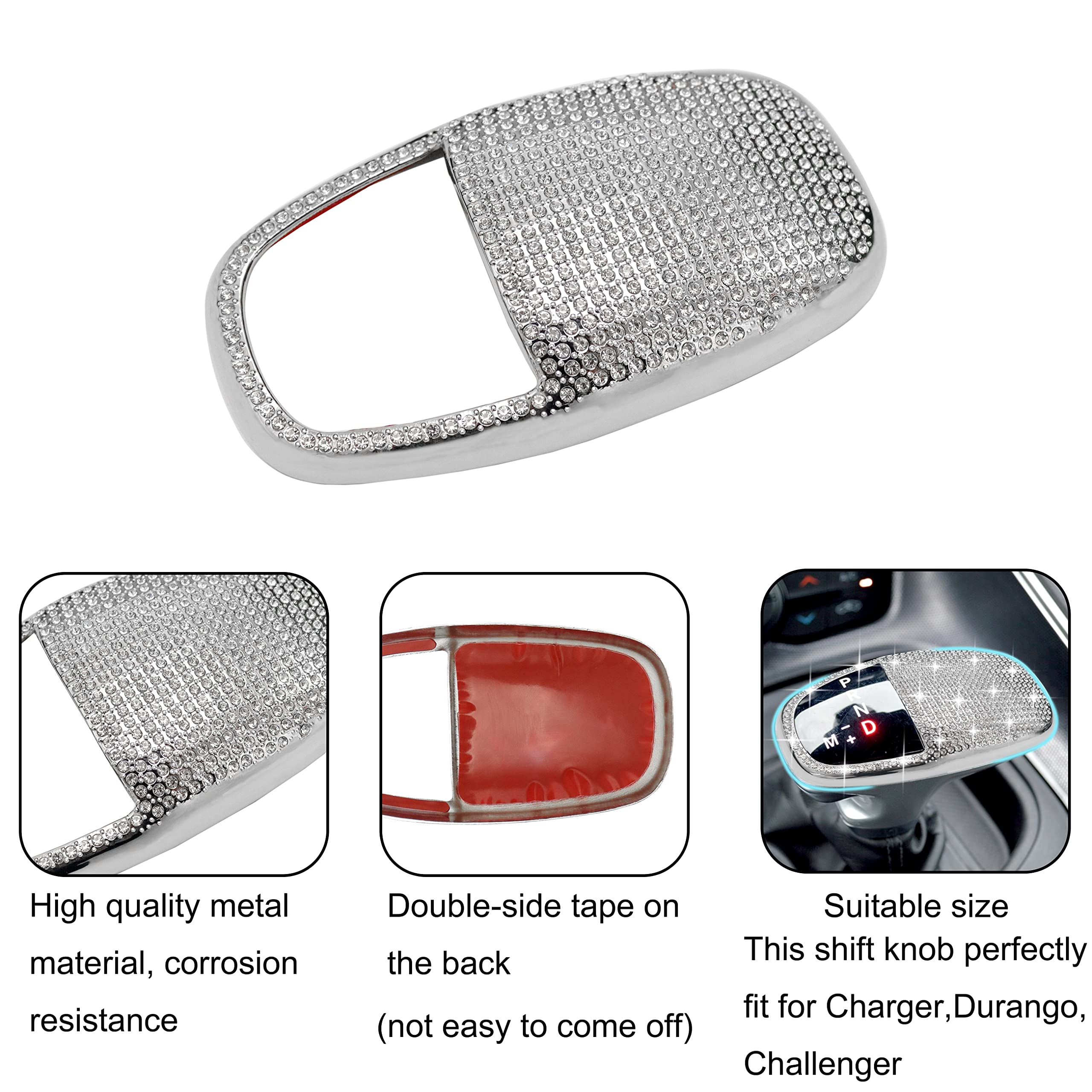 Senshine Gear Shift Knob Head Cover Bling Trim For Dodge Charger Challenger Accessories 2015-2023 2024 Durango 2016-2024 2025 Ab