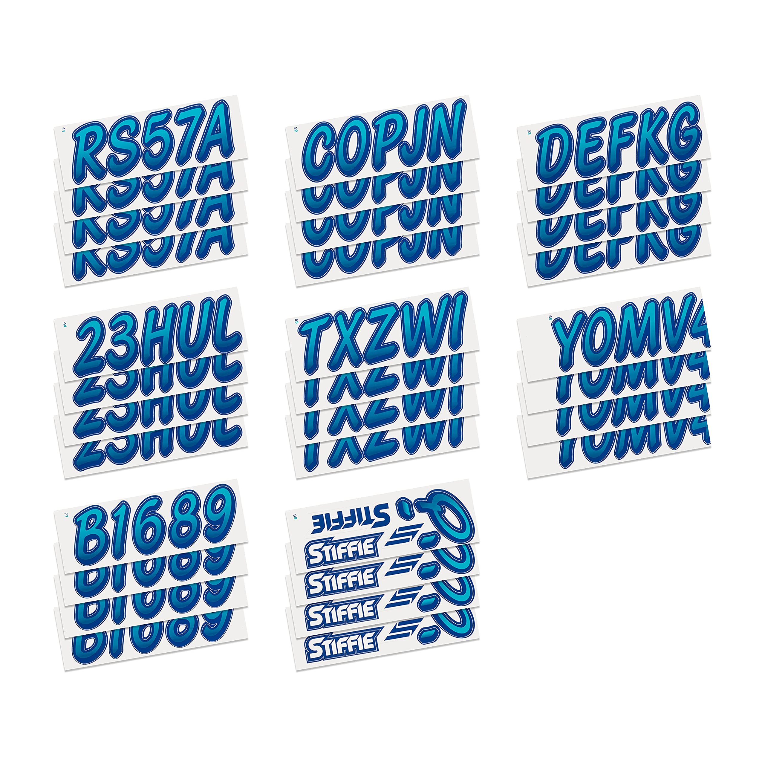 Stiffie Whipline Metallic Gold/Navy 3 '' Boat & Pwc Registration Decals  Numbers Letters Stickers