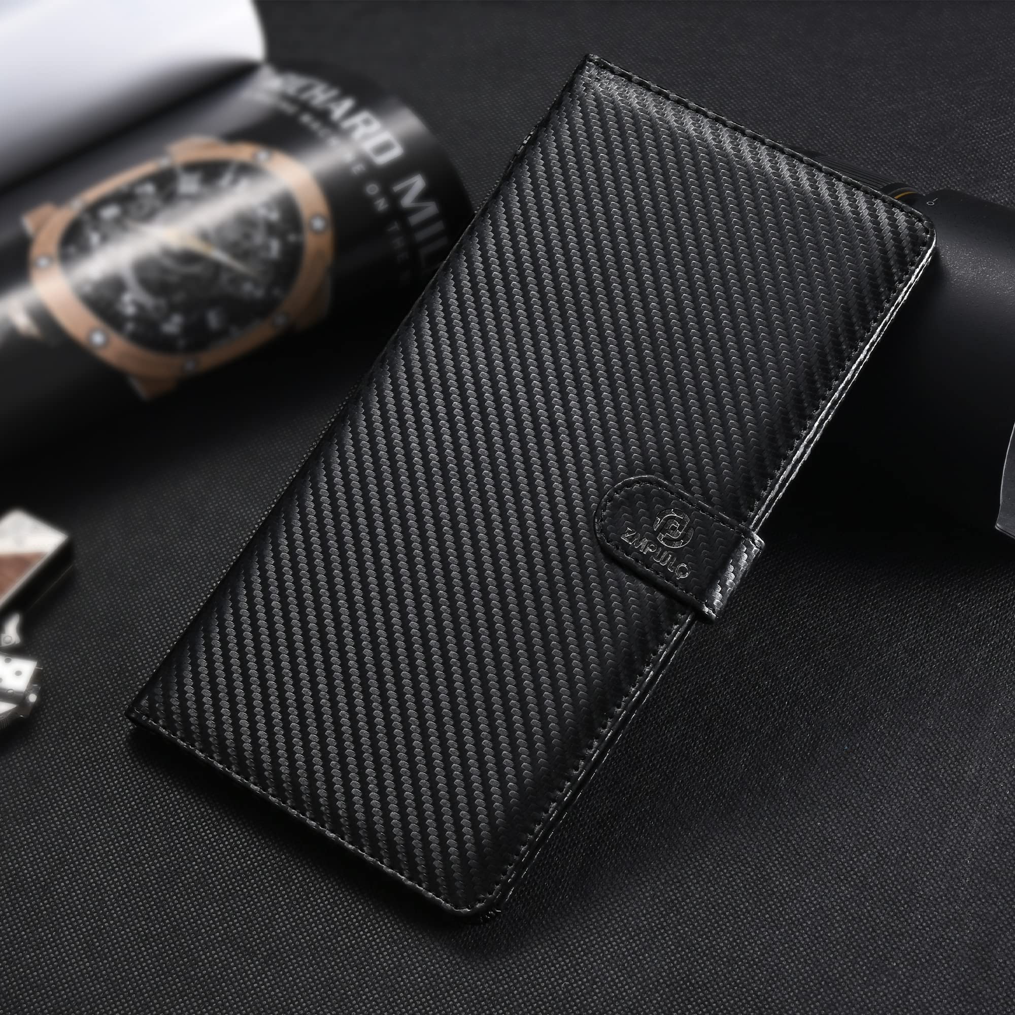 Vehicle-Glove-Box-Organizer,Car-Registration-And-Insurance-Holder With Magnetic Closure Pu Leather Car-Document-Holder For Cards Auto Car Document Wallet Case Essential Document Driver License Black