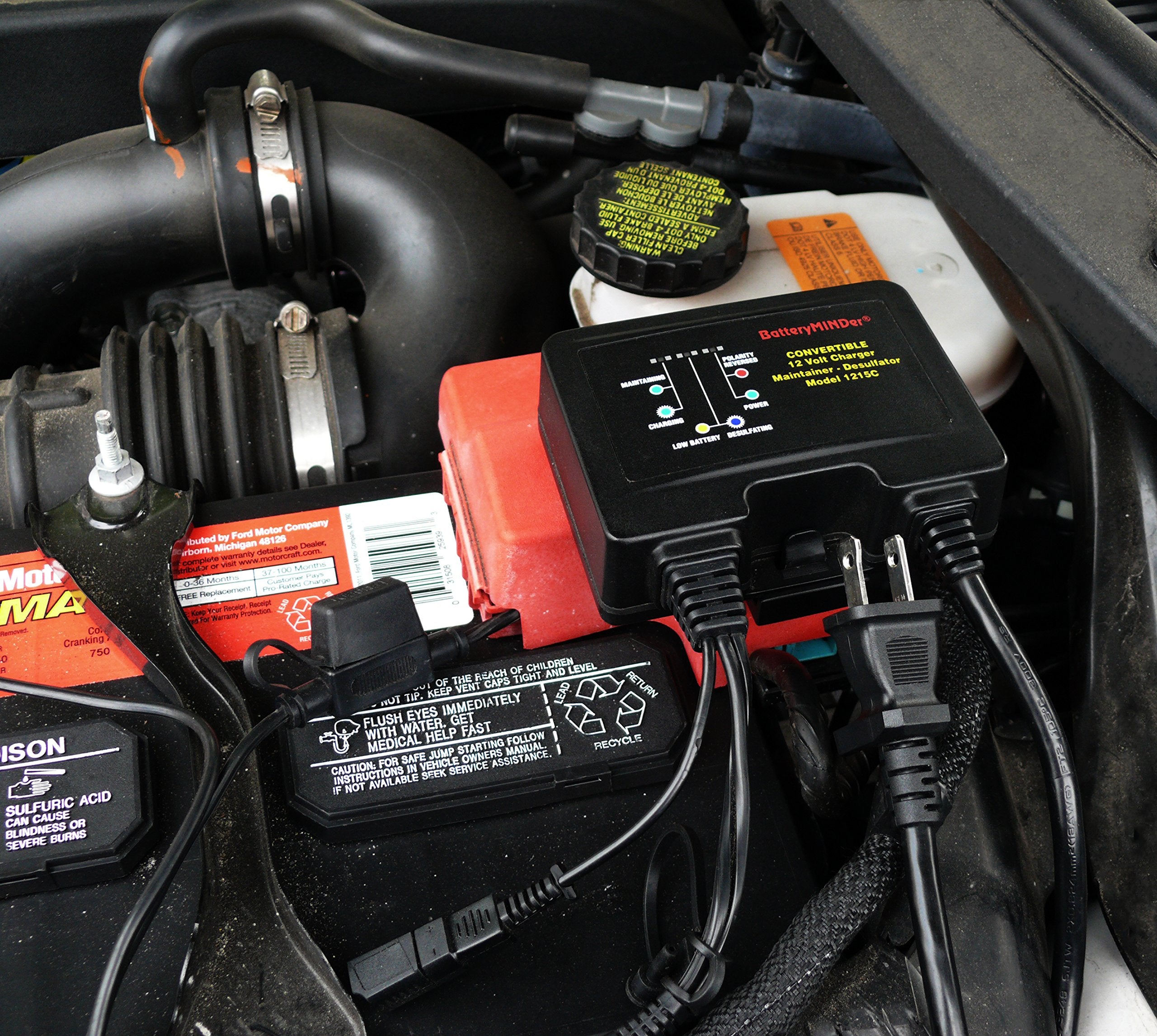 BatteryMINDer 1215C: 12 Volt-1.5 AMP Convertible Multi-Use On-Board, Benchtop Battery Charger, Battery Maintainer, and Battery Desulfator - Designed for Cars, Trucks, Motorcycles, ATV, Boat, RV