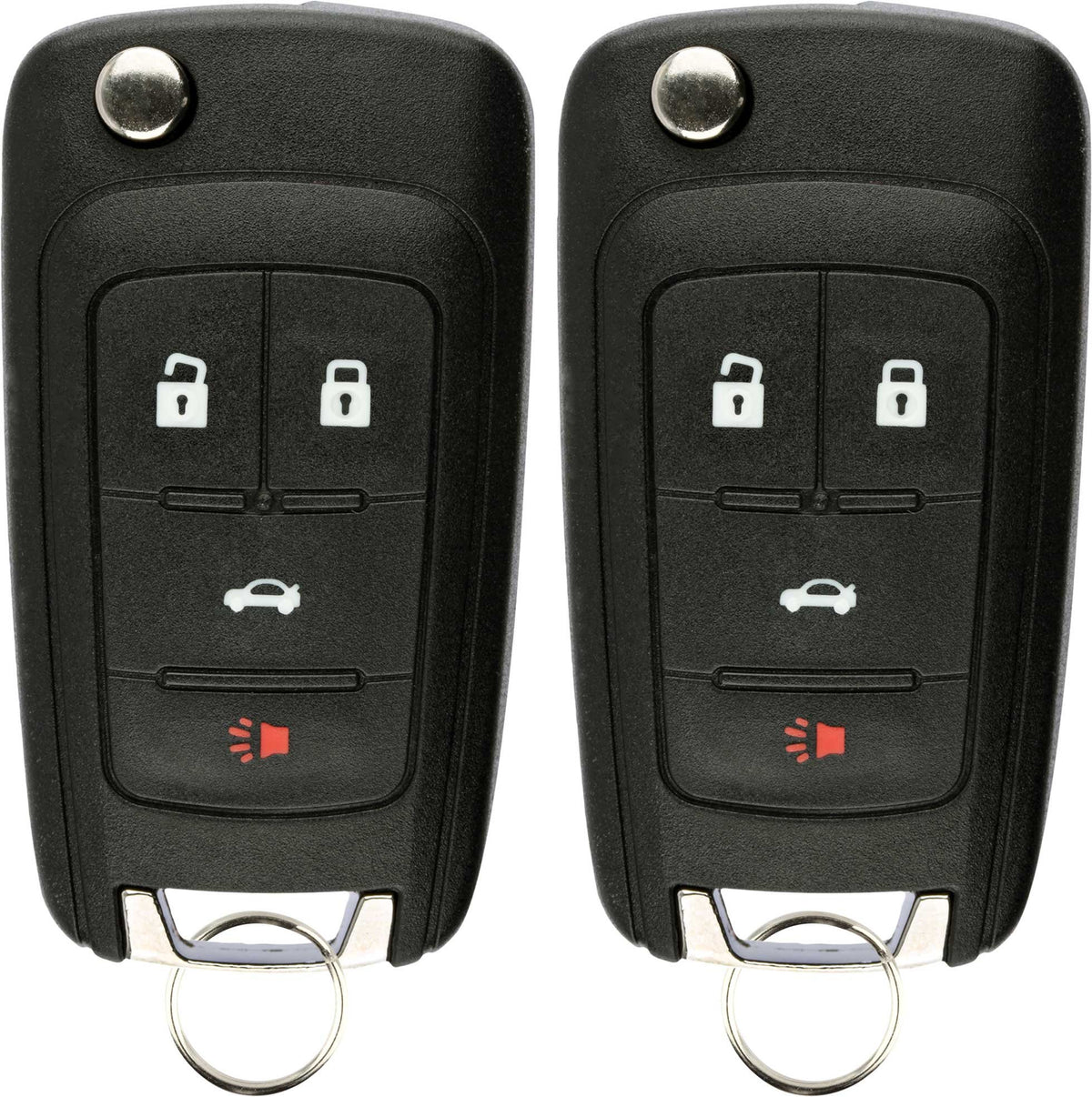 Keylessoption Keyless Entry Remote Control Car Uncut Flip Key Fob Replacement For Oht01060512 (Pack Of 2)
