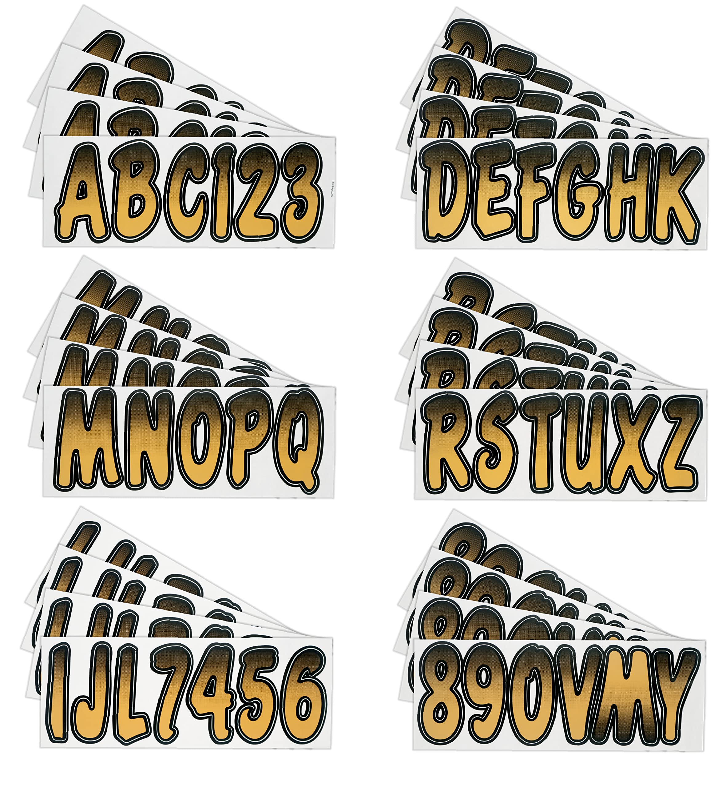 Hardline Products Series 200 Factory Matched 3-Inch Boat & Pwc Registration Number Kit, Brown/Black - Brbkg200