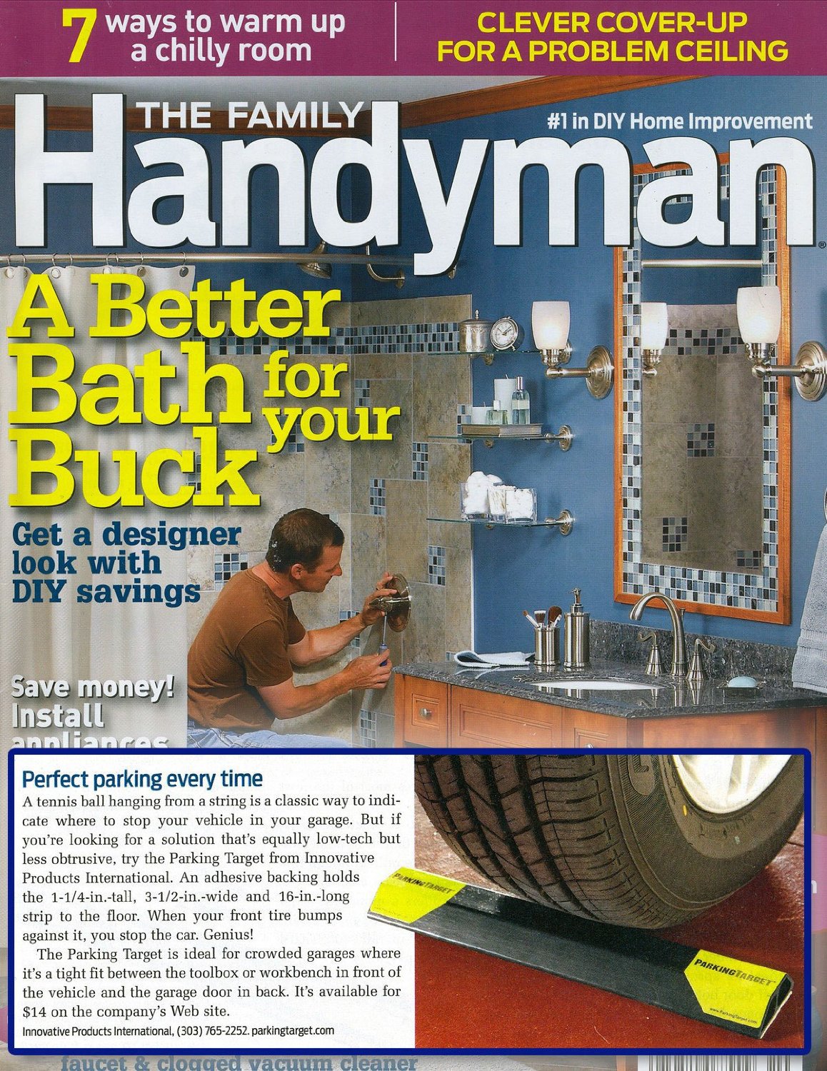 Parkingtarget Hd-18: Heavy Duty Parkingtarget - Parking Aid Protects Car & Garage Walls, Easy To Install, Peel N Stick, Only 1 Needed Per Vehicle, Engineered To Outlast Your Vehicle (1 Pack)