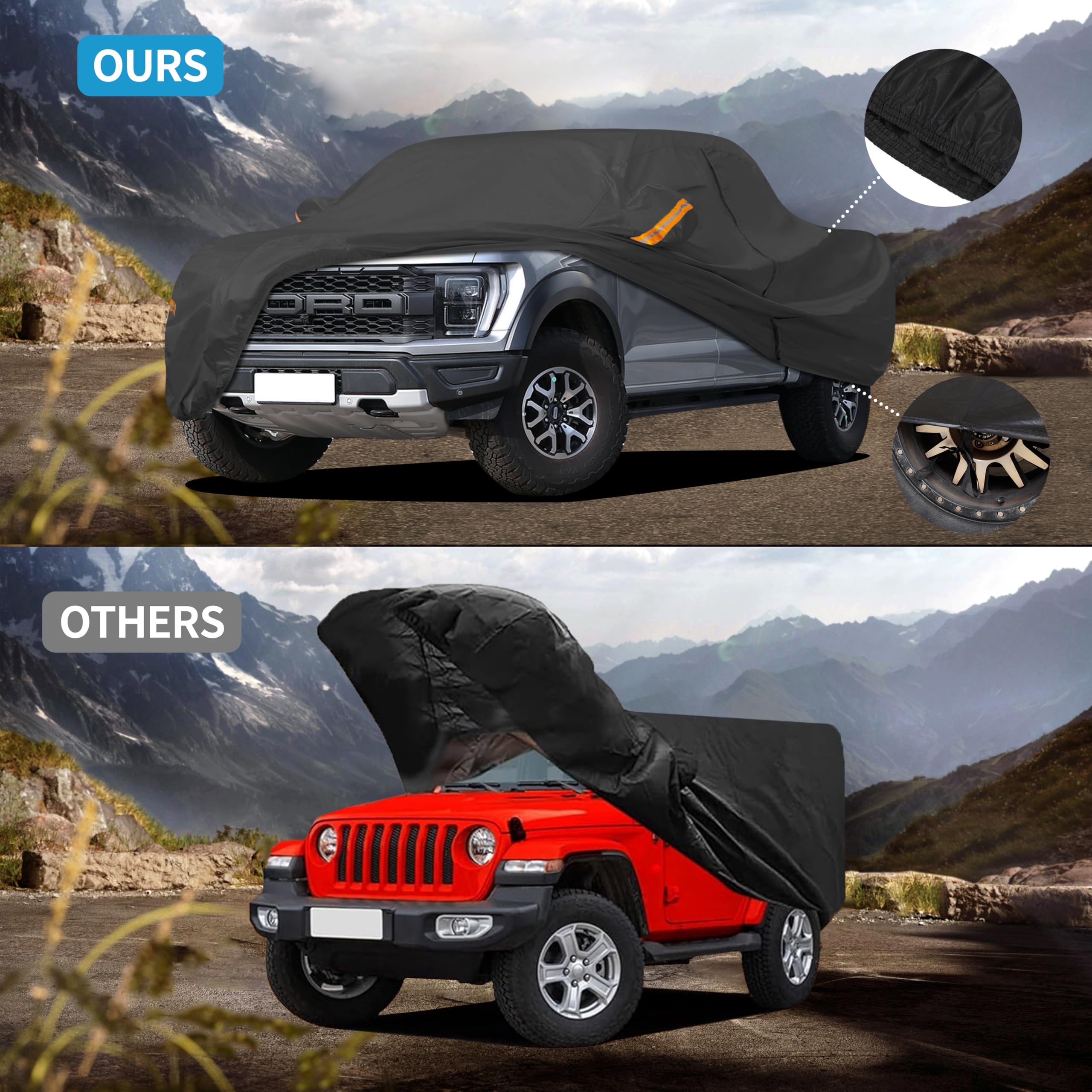 Color Rain Time Heavy Duty Truck Cover Waterproof All Weather. Pickup Truck Cover For Tacoma, Tundra, Titan, F-150, Ram 1500, Si