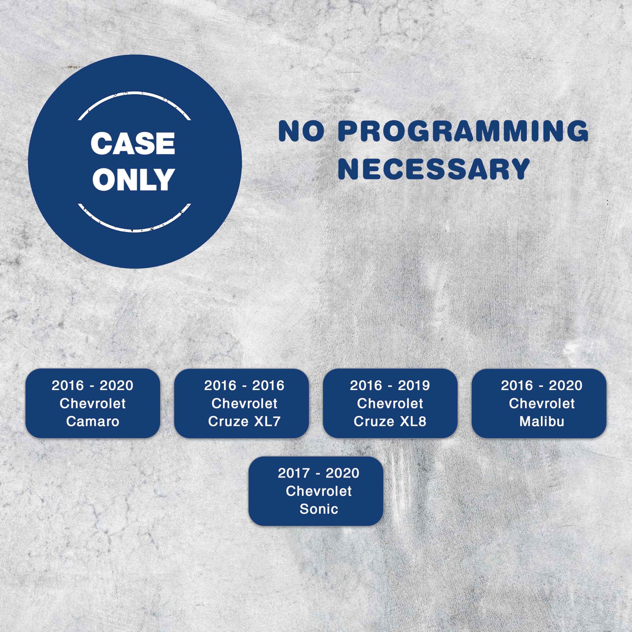 Keylessoption Key Fob Cover Case Replacement For 2016 2017 2018 2019 2020 Chevrolet Chevy Camaro Cruze Malibu Sonic Remote Shell