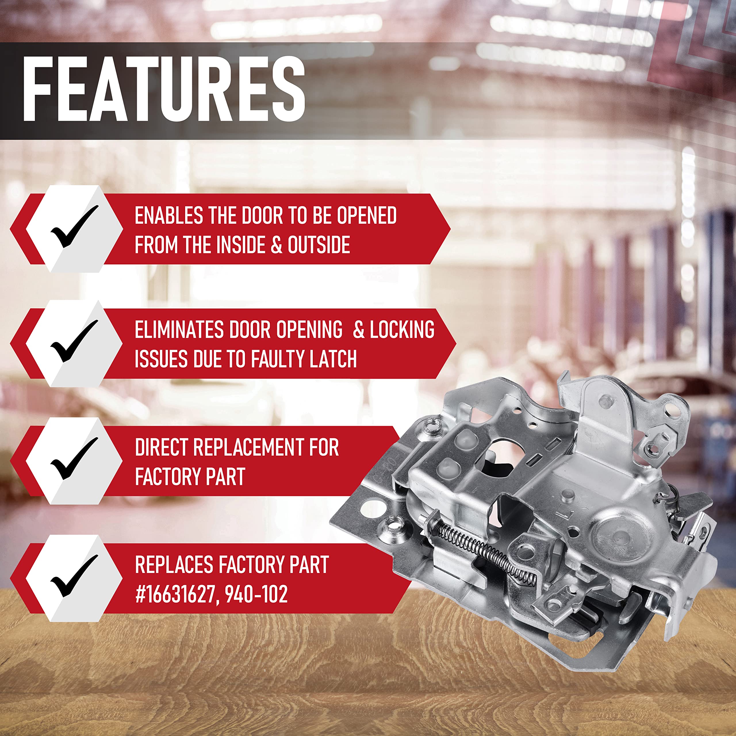 Replacement Door Latch Lock Actuator - Front Left Driver Side - Replaces 940-102, 16631627, 16602475 - Compatible With Chevy And