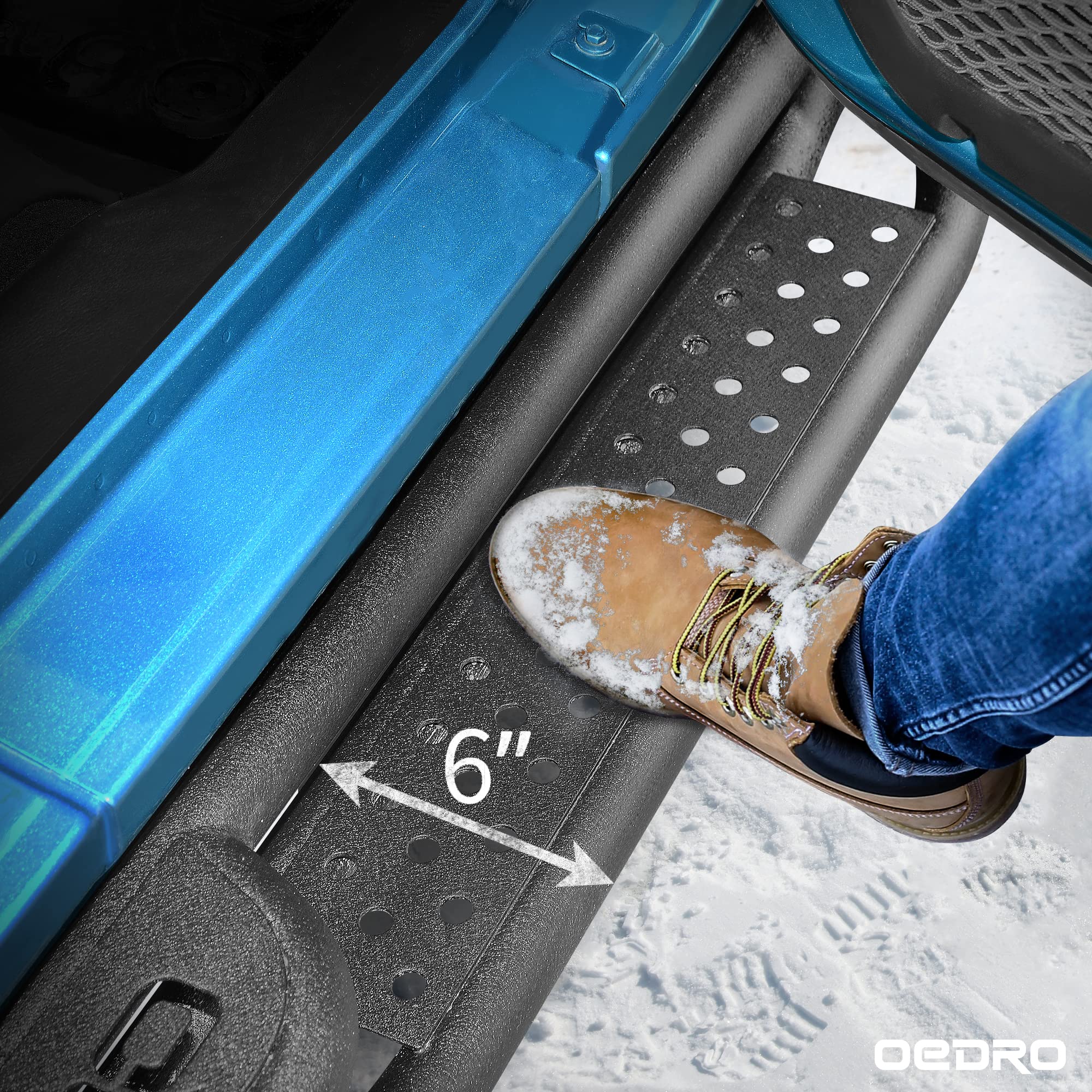 OEDRO Wheel to Wheel Running Boards Compatible with Toyota Tacoma Double/Crew Cab 2024 2025-6 Inch Bed Access Side Steps with Tw