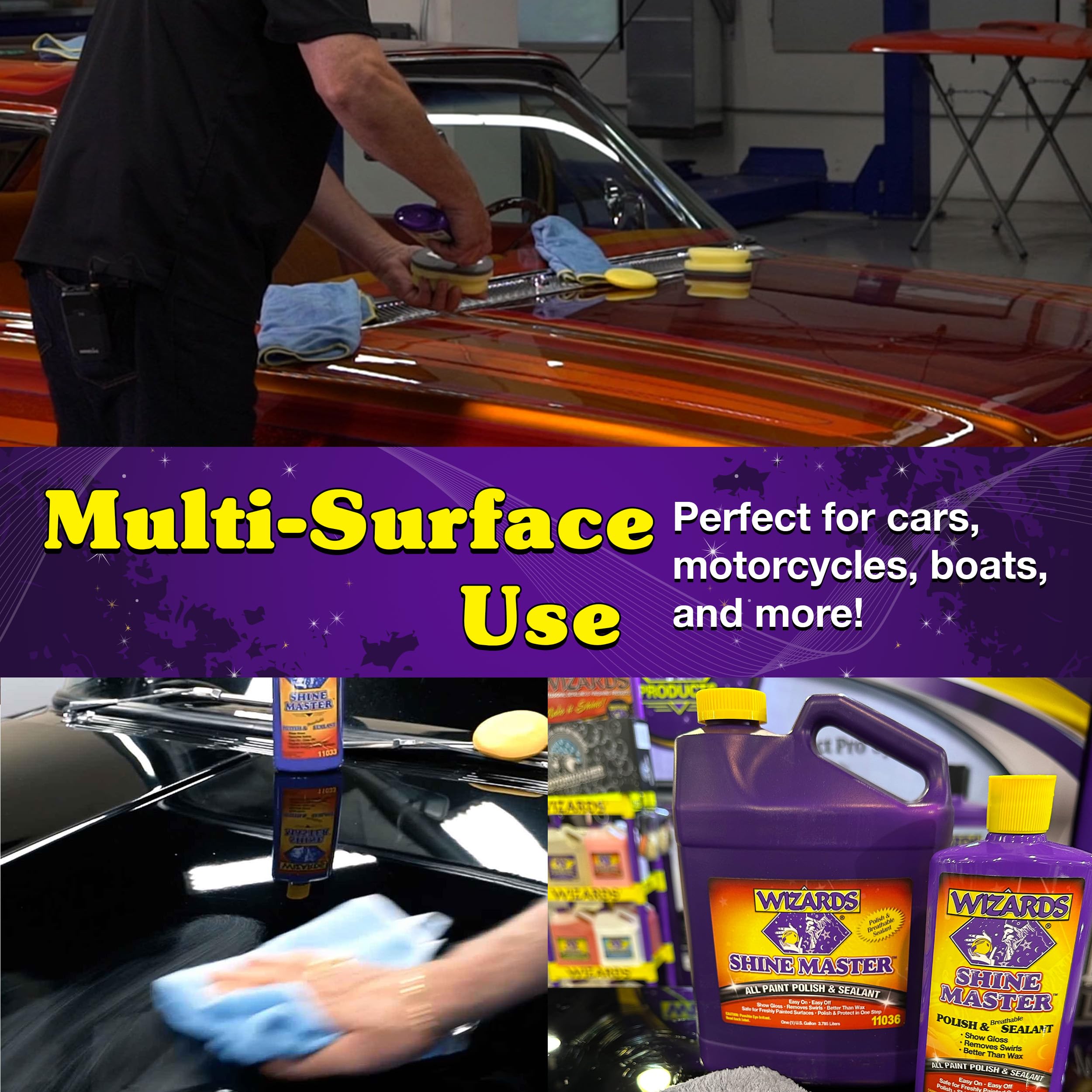 Wizards Shine Master Polish And Breathable Sealant - 1 Gallon - No Wax Or Free Silicone - Polishes And Protects With No Greasy F