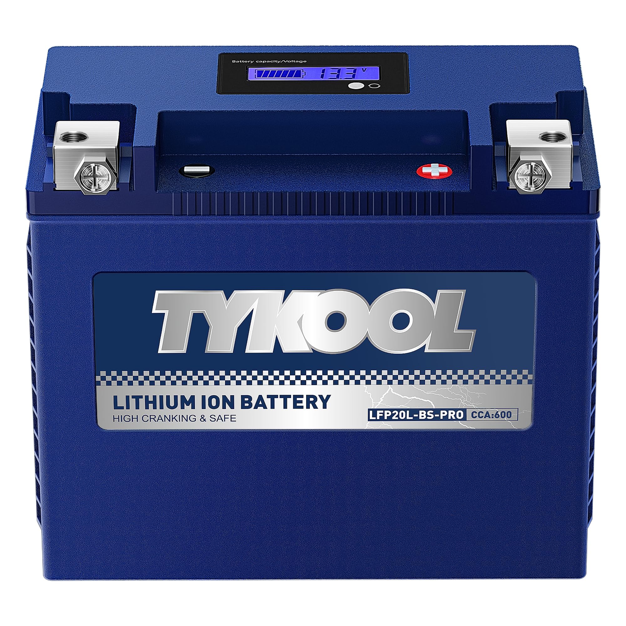 Tykool Ytx20L-Bs/Ytx20Hl/Yb16Cl-B High Performance Lifepo4 Lithium Motorcycle Battery,12V 12Ah, 600Cca,Digital Readout, Fits For