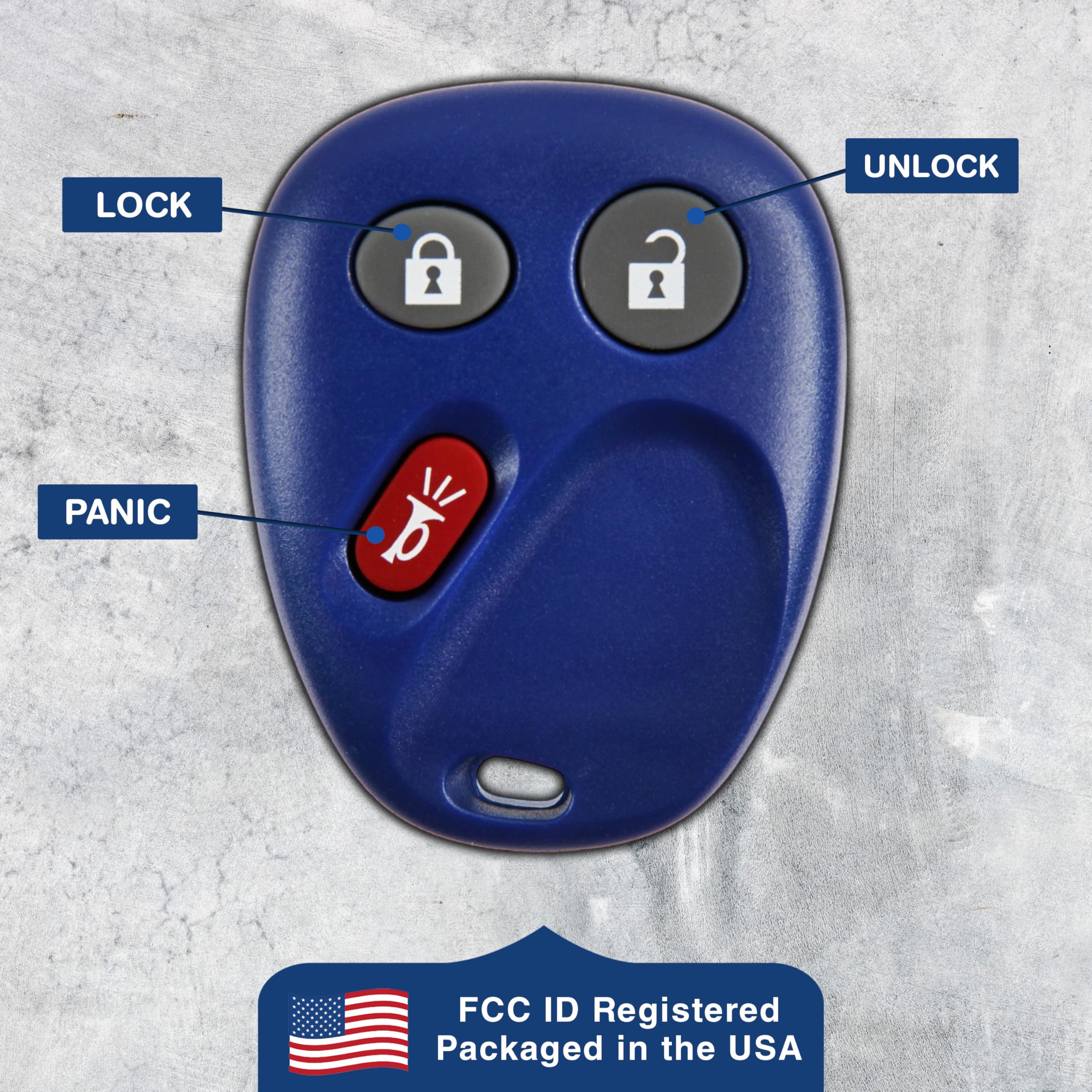 Keylessoption Keyless Entry Remote Control Car Key Fob Replacement For Lhj011 -Blue (Pack Of 2)