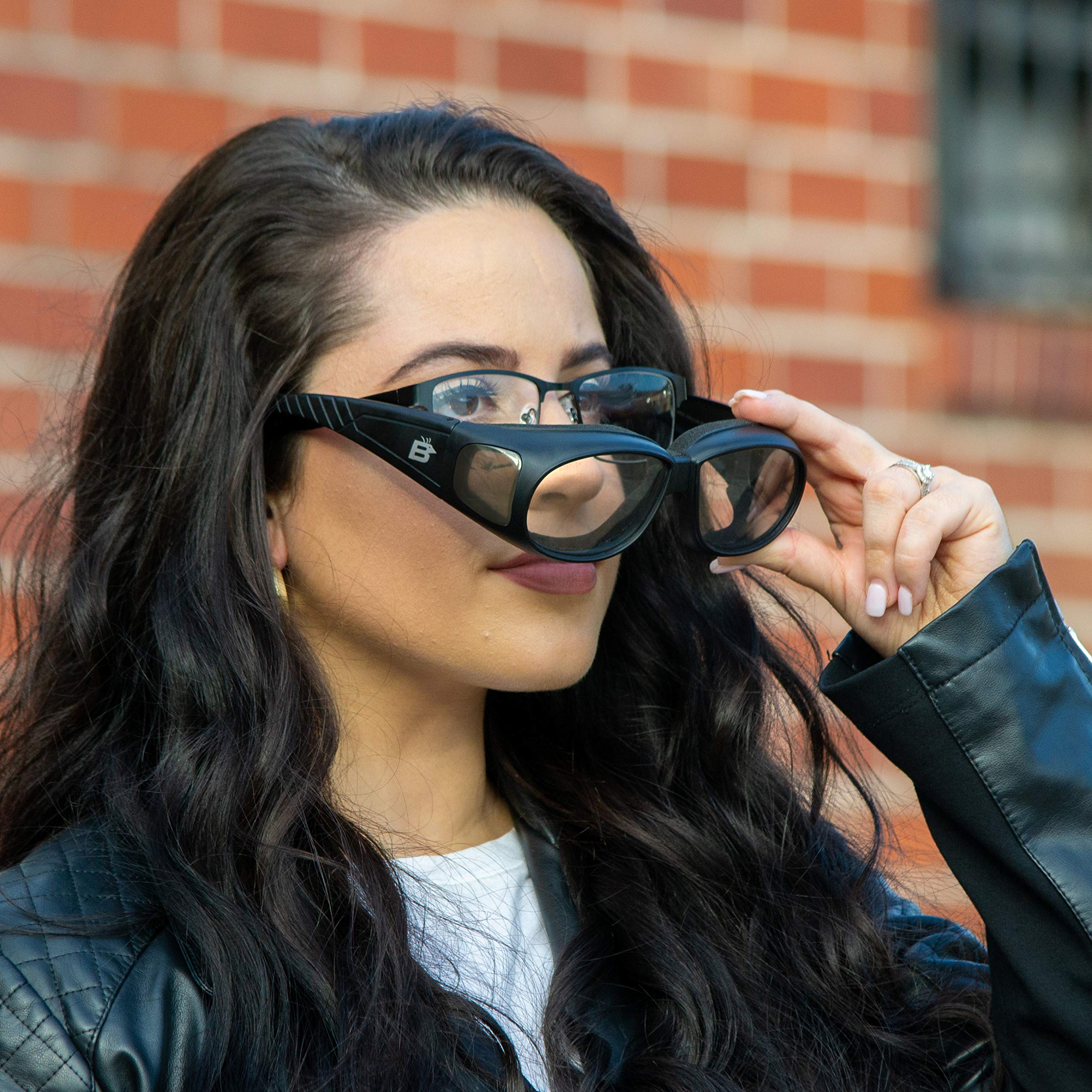 Birdz 3 Pair Swallow Fit Over Glasses Foam Padded Motorcycle Riding Safety Glasses Black Frame Clear Smoke Yellow Lens