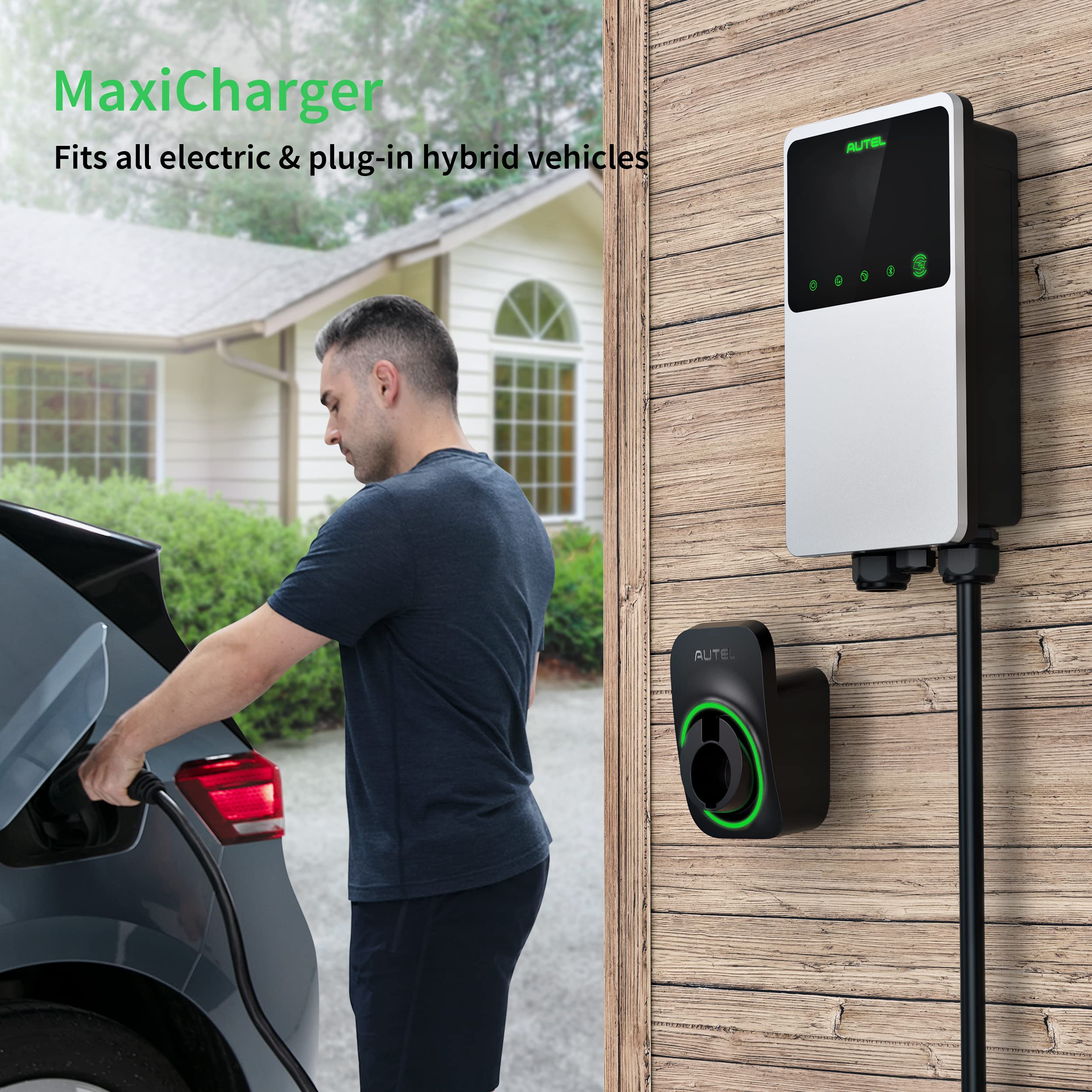 Autel Maxicharger Home Electric Vehicle (Ev) Charger, Up To 50 Amp, 240V, Level 2 Wifi And Bluetooth Enabled Evse, Hardwired, In