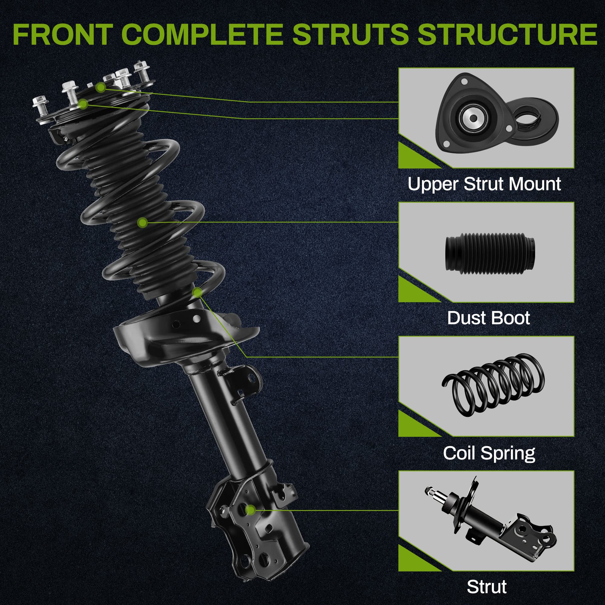 Autosaver88 Front Pair Complete Quick Struts Shocks Compatible With 2007-2014 Cr-V