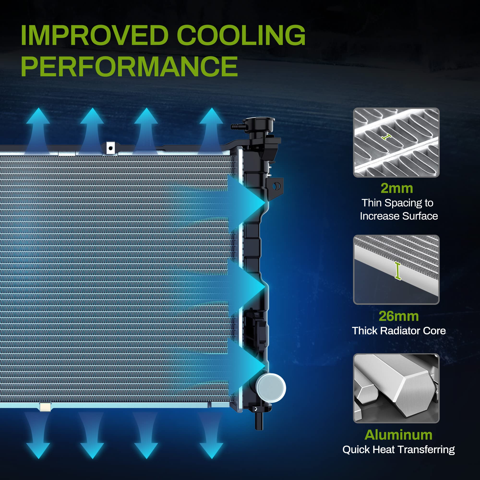Autosaver88 Radiator Compatible With 2001-2004 Chrysler Town Country Plymouth Voyager Compatible With 2001-2004 Dodge Caravan Gr