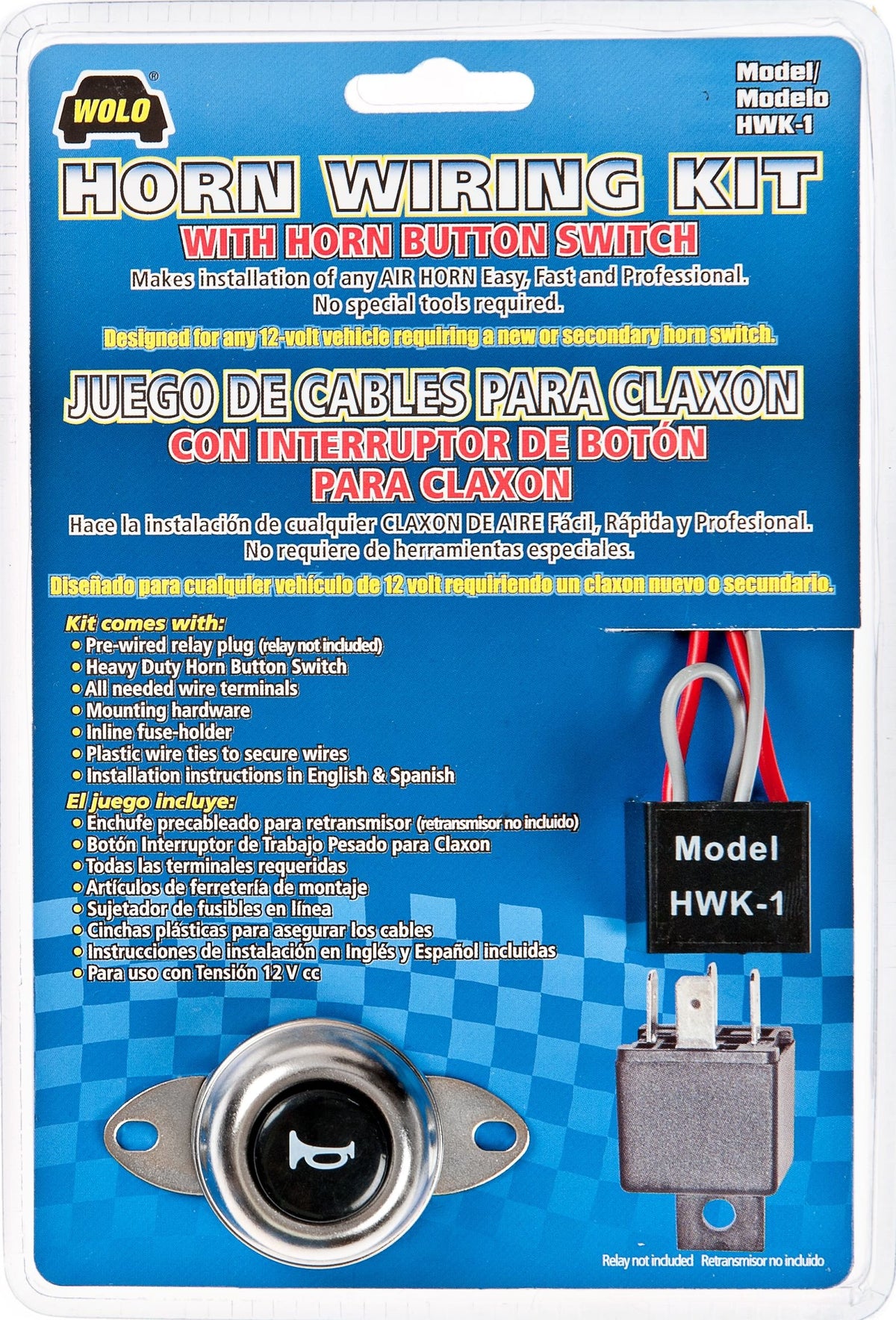 Wolo (HWK-1) Air Horn Wiring Kit with Horn Button Switch