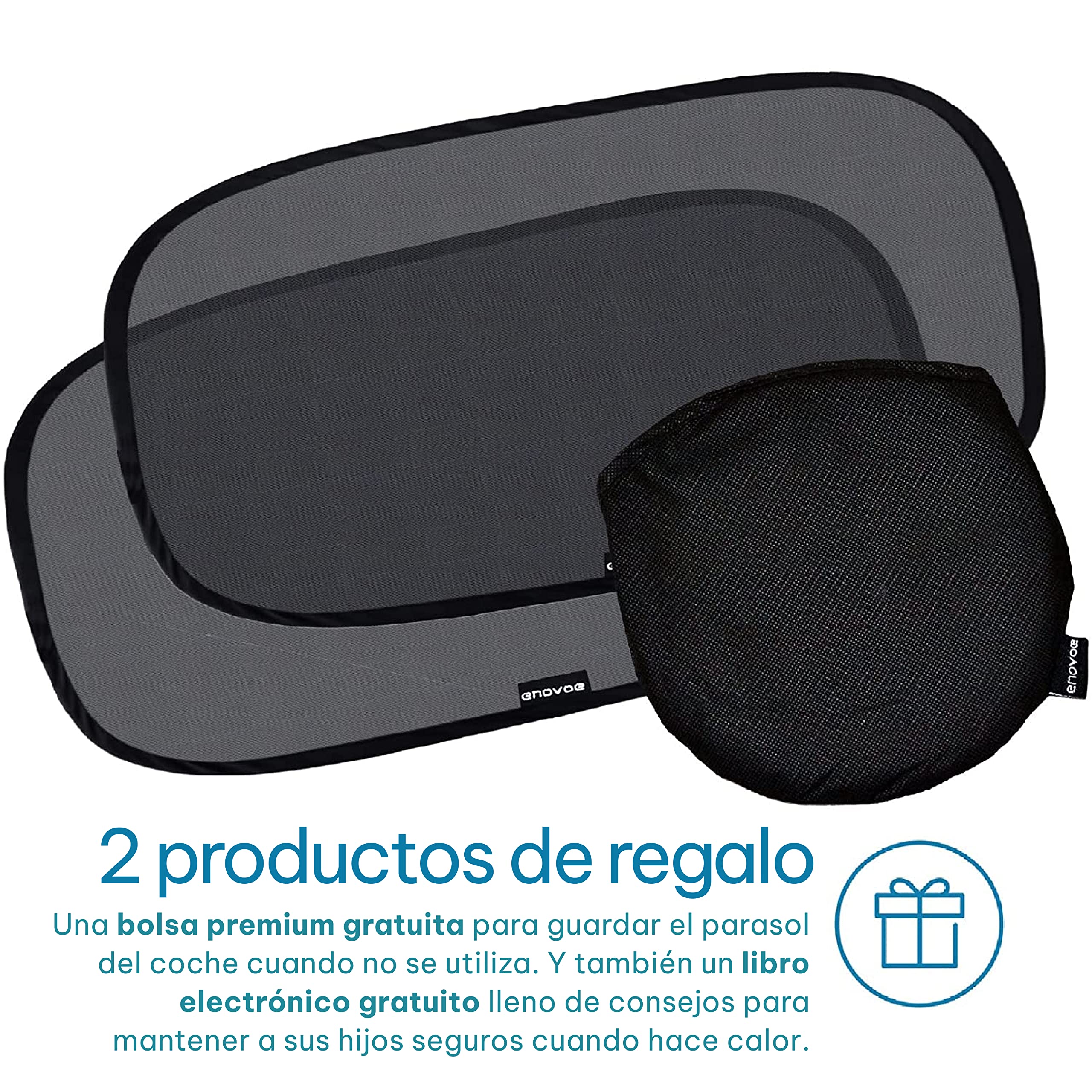 Enovoe Car Window Shade for Baby - (2 Pack) UV Protection Breathable Mesh Baby Window Covers - Sun Shade Blocker, Cling Window C