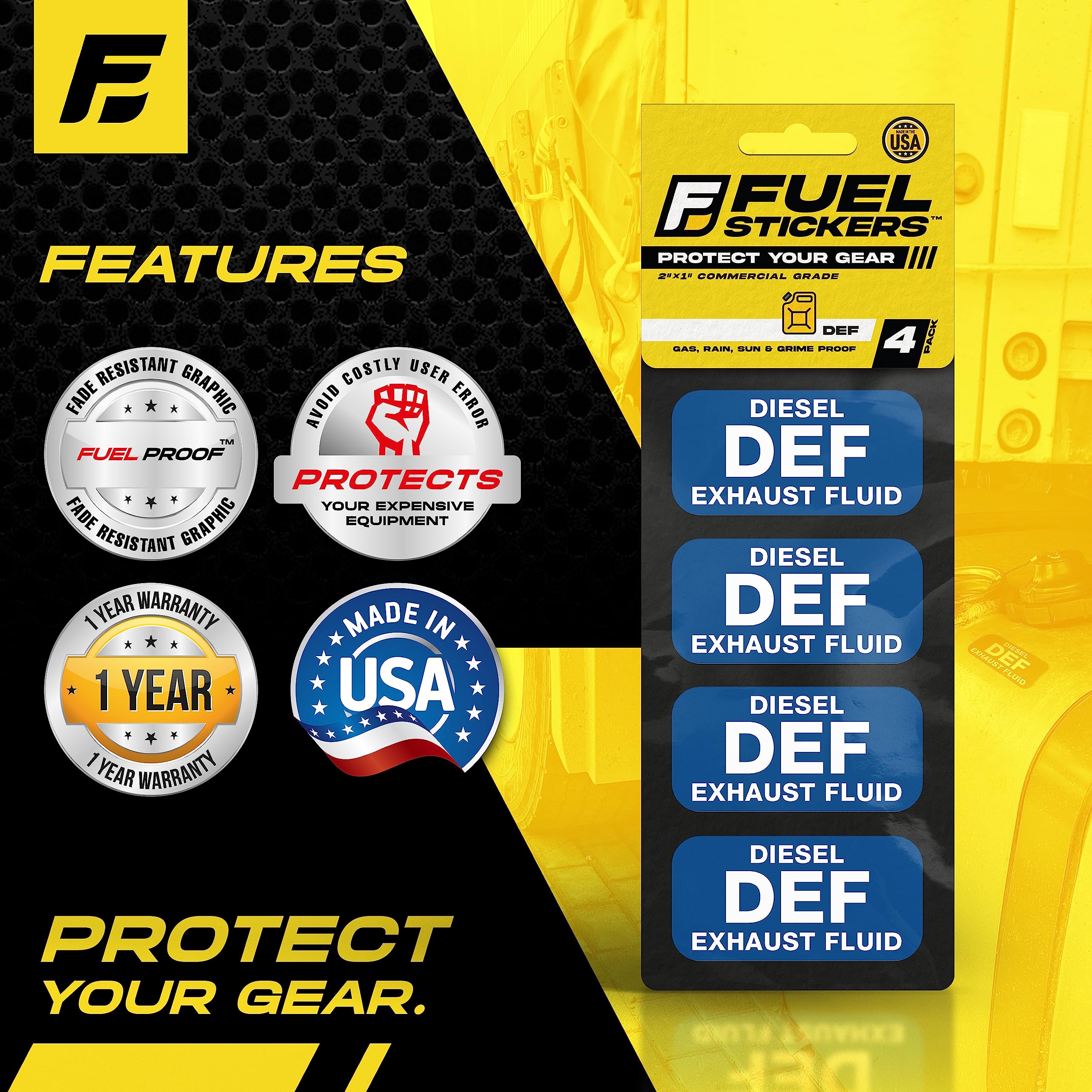 Diesel Exhaust Fluid Sticker, Def Label For Diesel Engines, Box Trucks, Semi-Trailer - Weather Proof, Extreme Stick, Commercial Grade By Fuel Stickers - Usa Made (2X1 Inch), 40 Labels