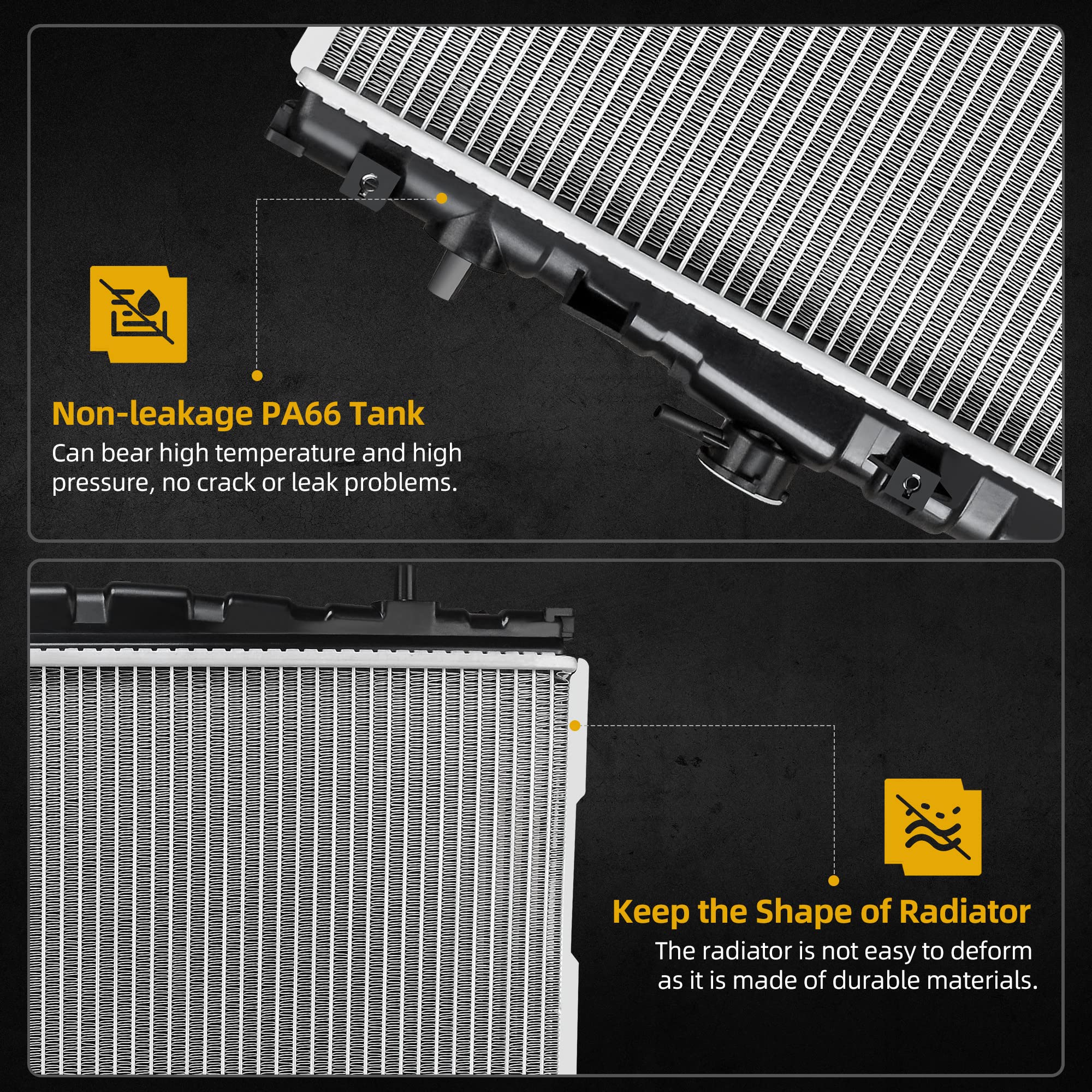 Dwvo Radiator Complete Radiator Compatible With 2000-2003 Chevy Impala, 2000-2003 Chevy Monte Carlo, 2000-2005 Buick Century, 20