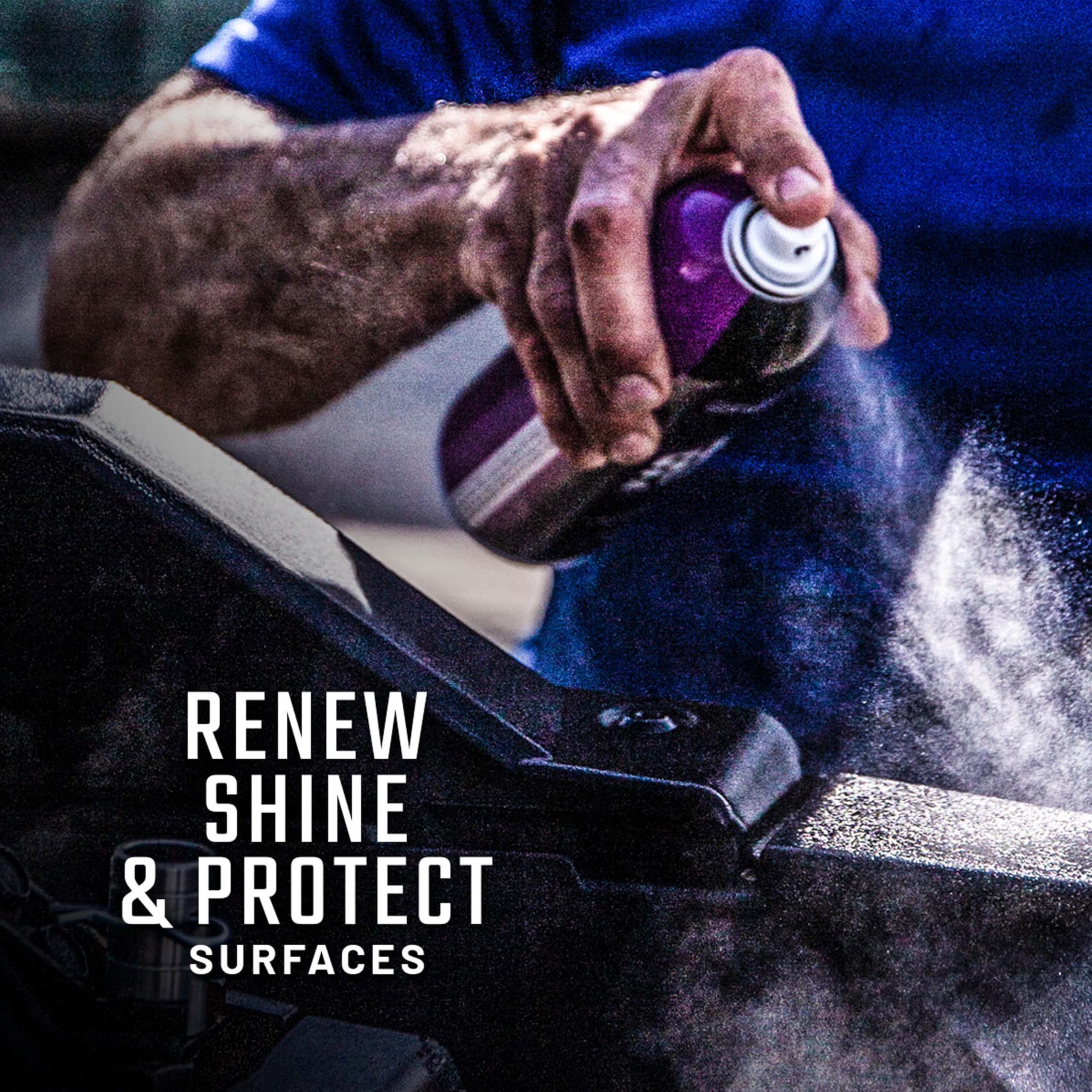 Slick Products Shine & Protectant, Long-Lasting High-Gloss Clear Coat Spray, Renew, Shine, And Protect Plastic, Vinyl, Rubber, T