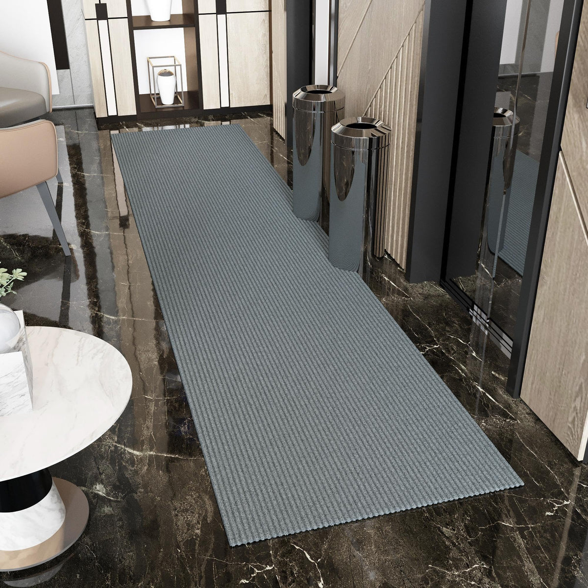 Ottomanson Solid Design Non-Slip Rubberback 2X15 Indoor/Outdoor Runner Rug For Hallway, Kitchen, Living Room, Garage, Patio, 2' 