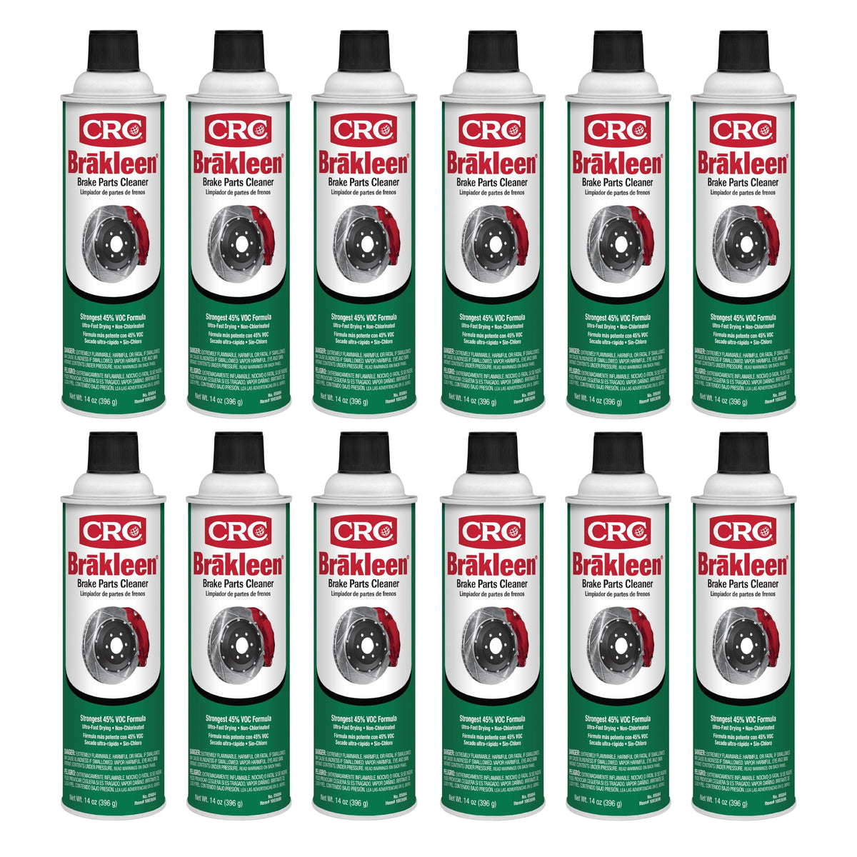 Crc (05084-12Pk) Brakleen Non-Chlorinated Brake Parts Cleaner - 14 Oz., (Pack Of 12)