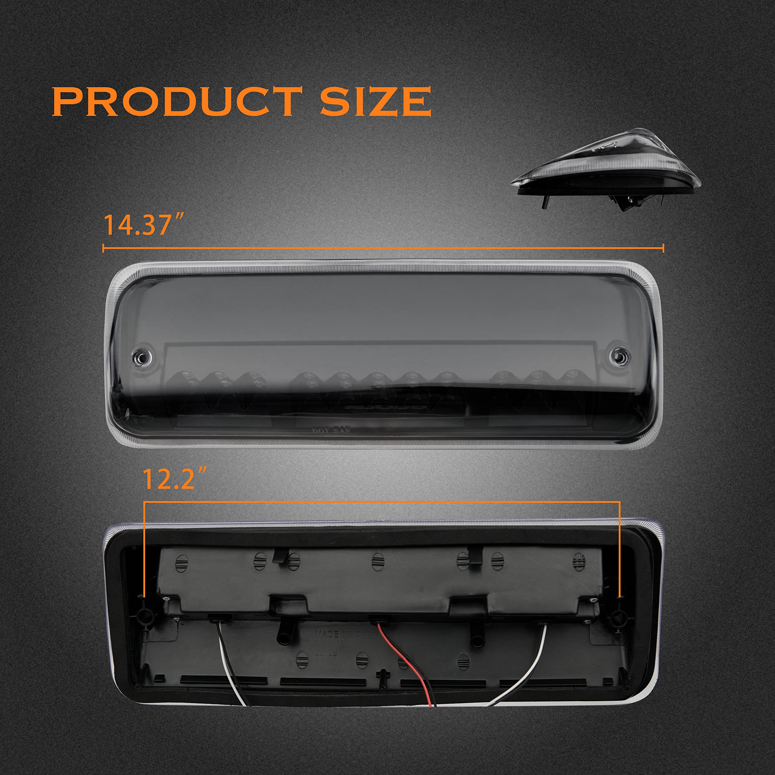 Cxdar Third 3Rd Brake Light Led For 2004 2005 2006 2007 2008 Ford F150, High Mount Rear Brake Lights Assembly For 04-08 F-150, W