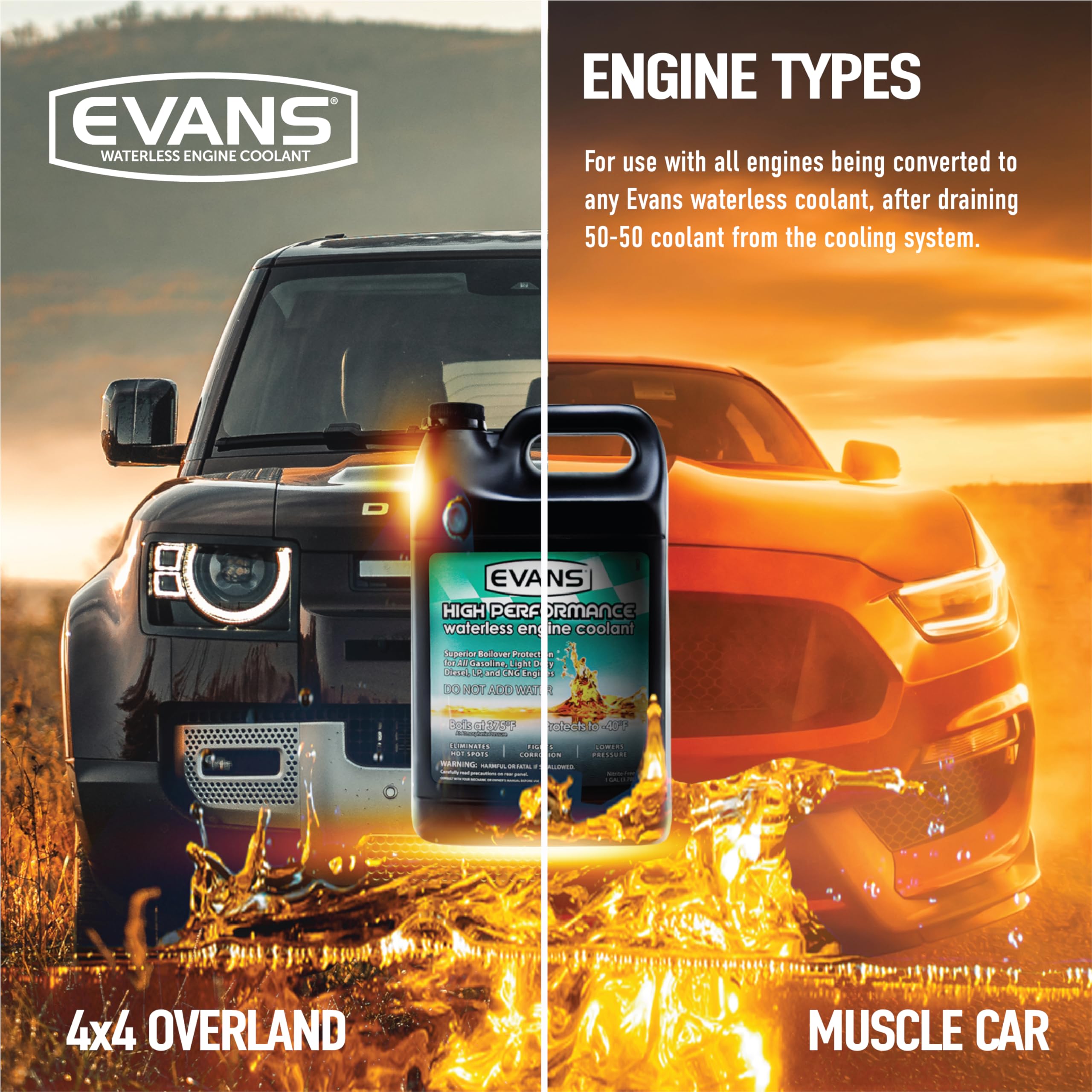 Evans Cooling Systems Ec42001 Waterless Prep Fluid, 128 Fl. Oz.