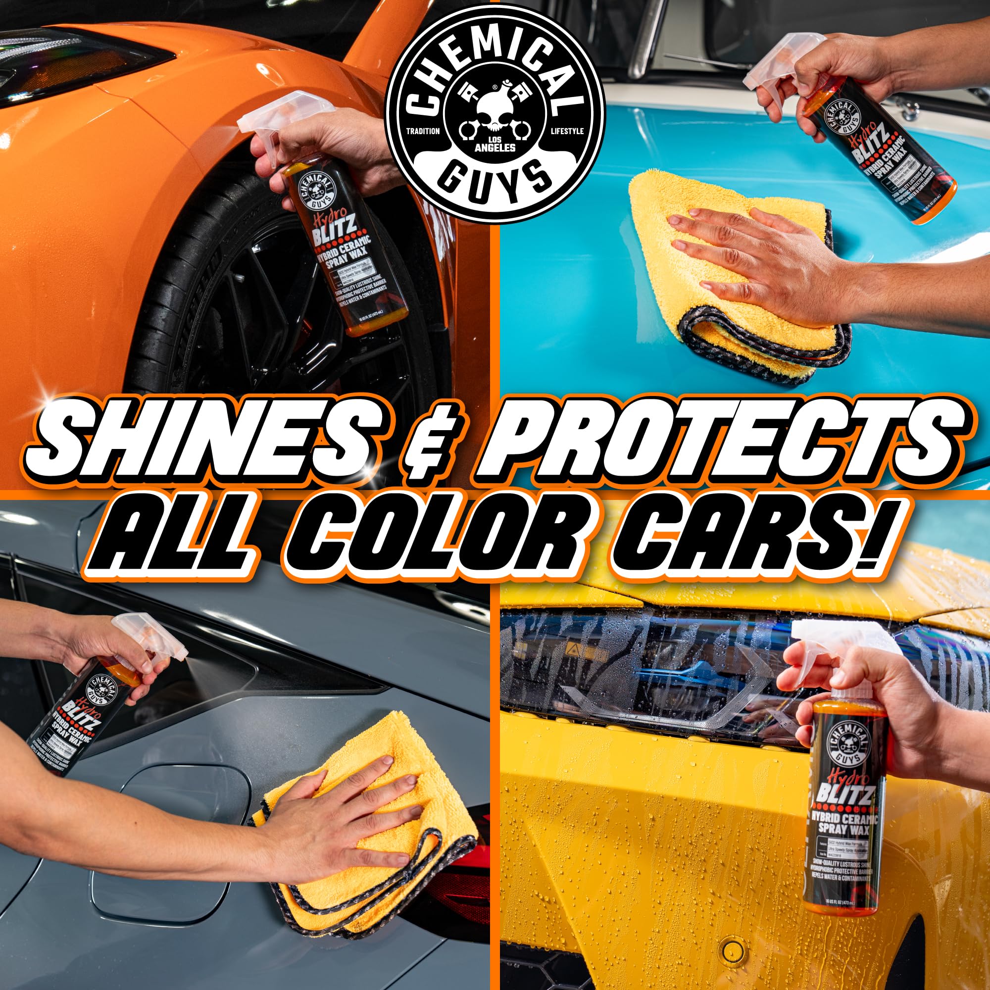 Chemical Guys WAC23916 Hydro Blitz Ceramic Spray Wax, with Carnauba, (Safe for Cars, Trucks, SUVs, RVs, & More) 16 fl oz