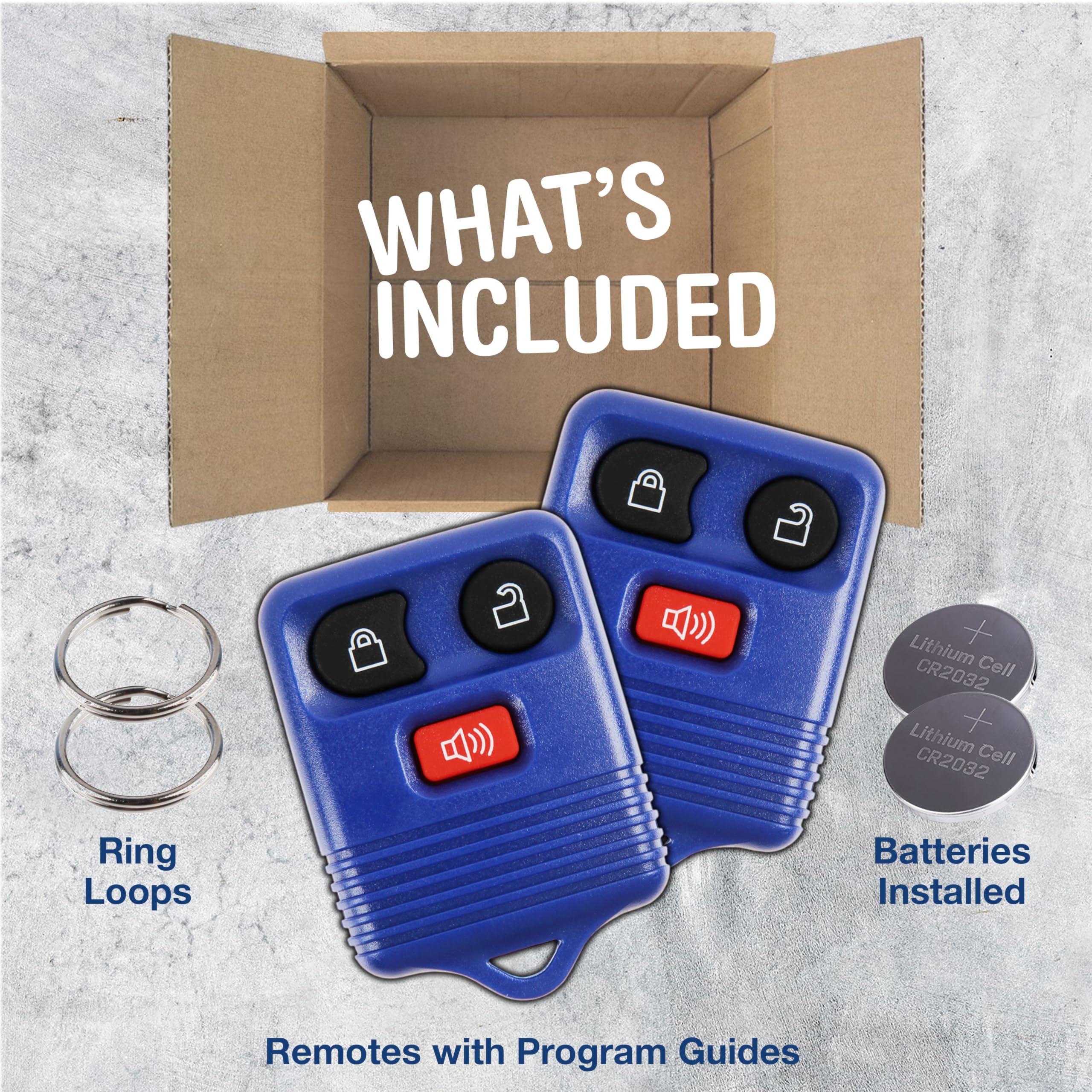 2 Keylessoption Blue Replacement 3 Button Keyless Entry Remote Control Key Fob Clicker