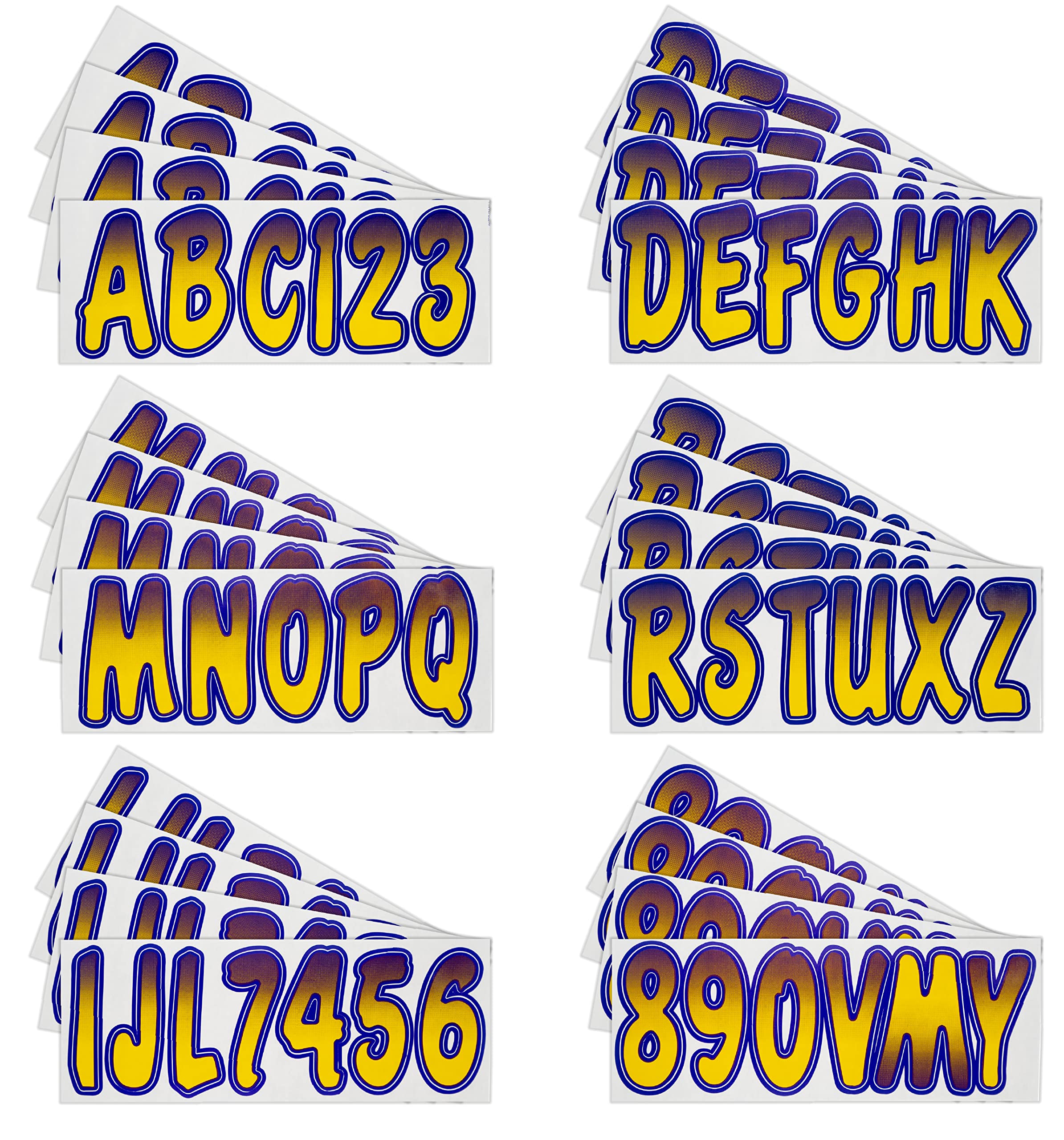 Hardline Products Series 200 Factory Matched 3-Inch Boat & Pwc Registration Number Kit, Yellow/Purple - Yepug200