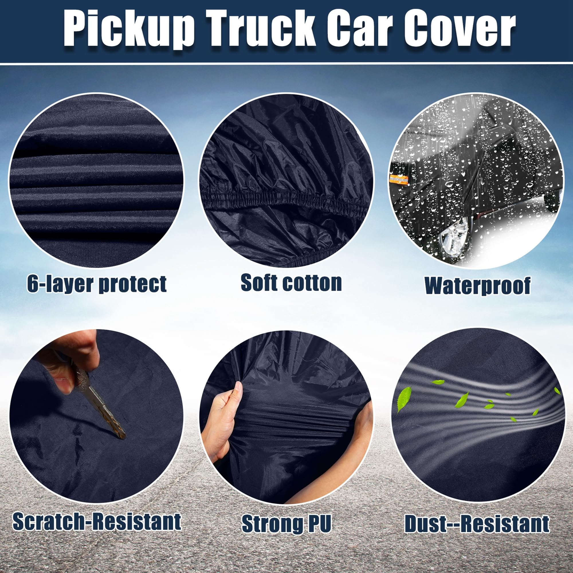 X AUTOHAUX SUV Car Cover for Chevrolet Tahoe 4 Door 2007-2024 Outdoor Waterproof Sun Rain Dust Wind Snow Protection 190T PU W/Dr