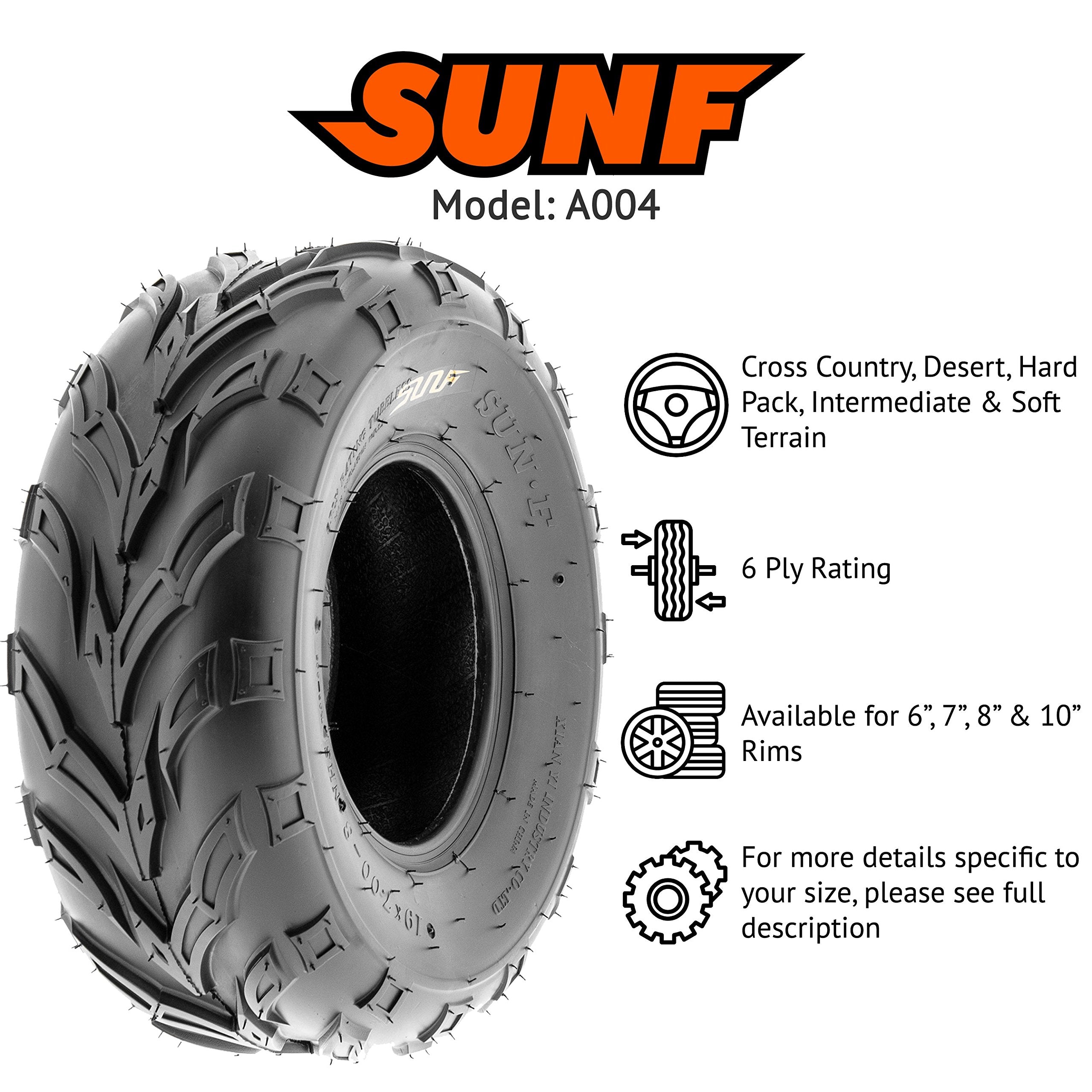 Sunf 145/70-6 Atv Utv Muddy Sandy Tire 145/70X6 Mud Sand 6 Pr A004 - Pair Of 2