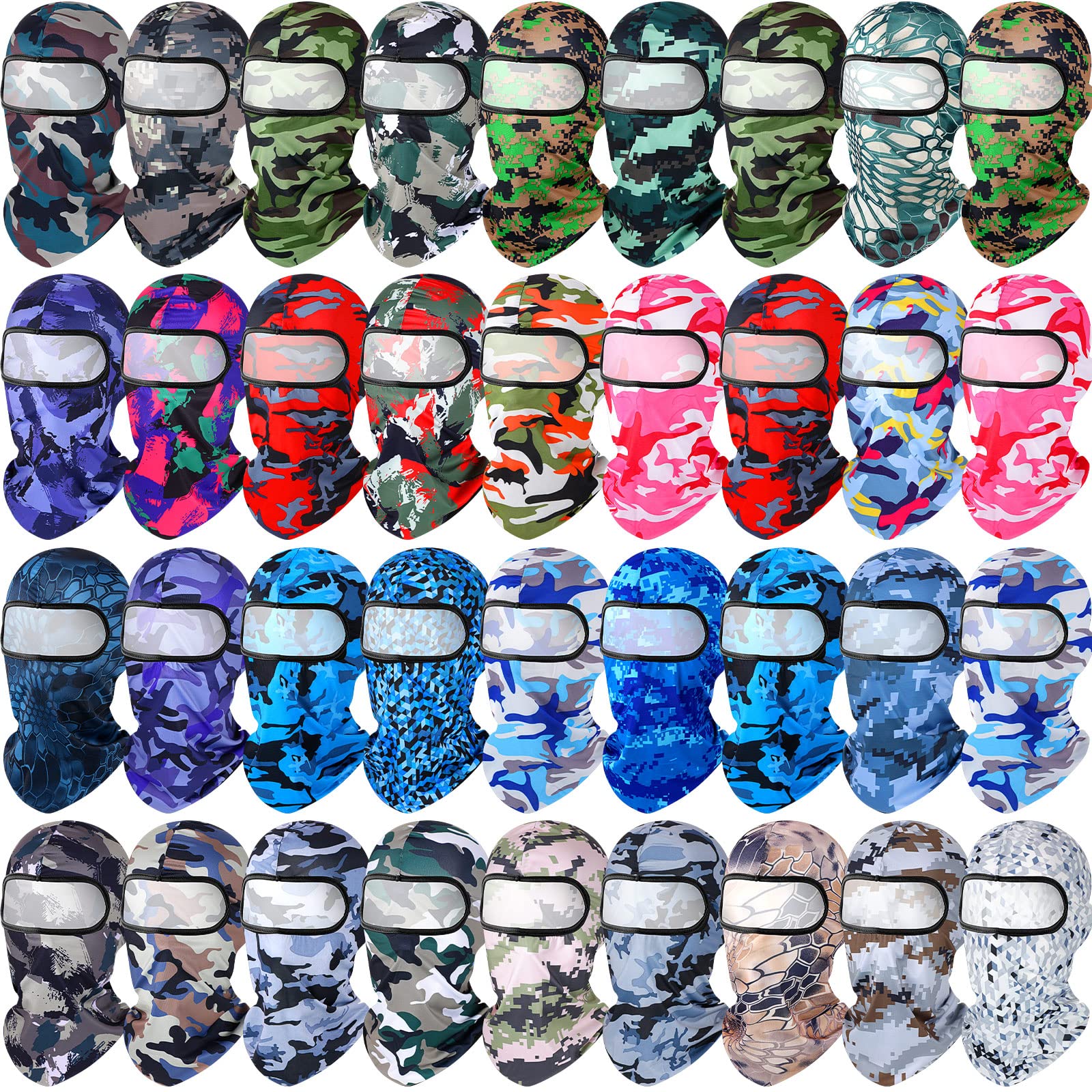 36 Pcs Balaclava Face Mask Cover UV Protection Windproof Face Protective Cover for Outdoor Sports Motorcycle Running Riding (Cam
