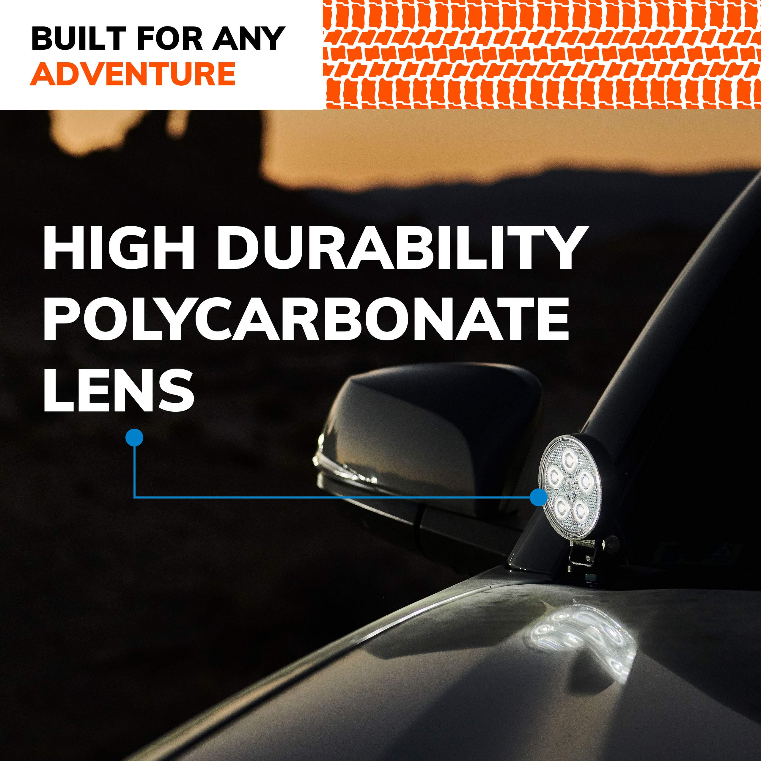 Sylvania - Slim 3 Inch Round Led Light Pod - Lifetime Limited Warranty - Spot Light 950 Raw Lumens, Off Road Driving Work Light,