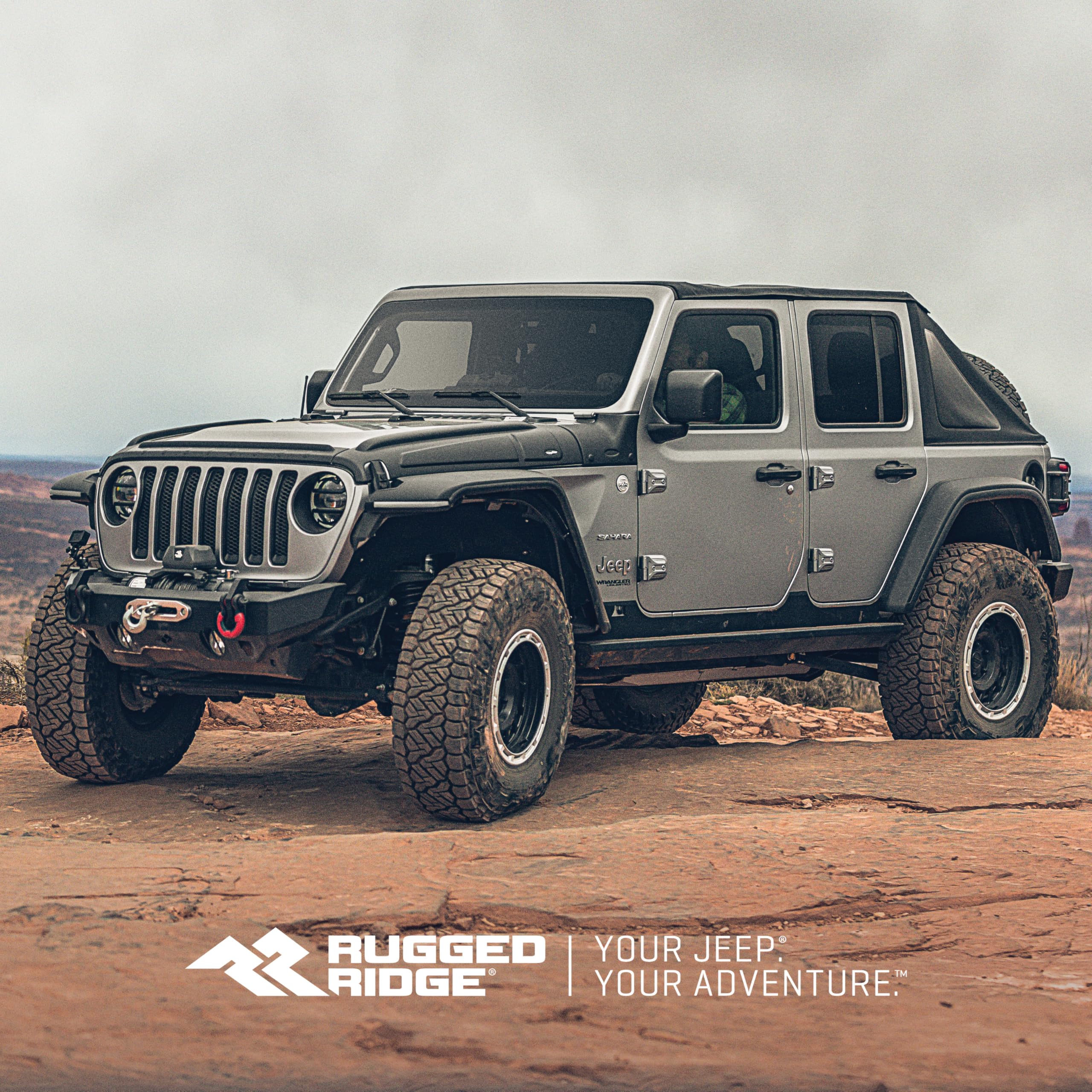 Rugged Ridge Floor Liner Set For Jeep Wrangler Jl | Front & Rear, 4-Piece Set, All-Terrain, Black | 12987.43 | Fits 2018-2024 Jeep Wrangler Jl 2-Door