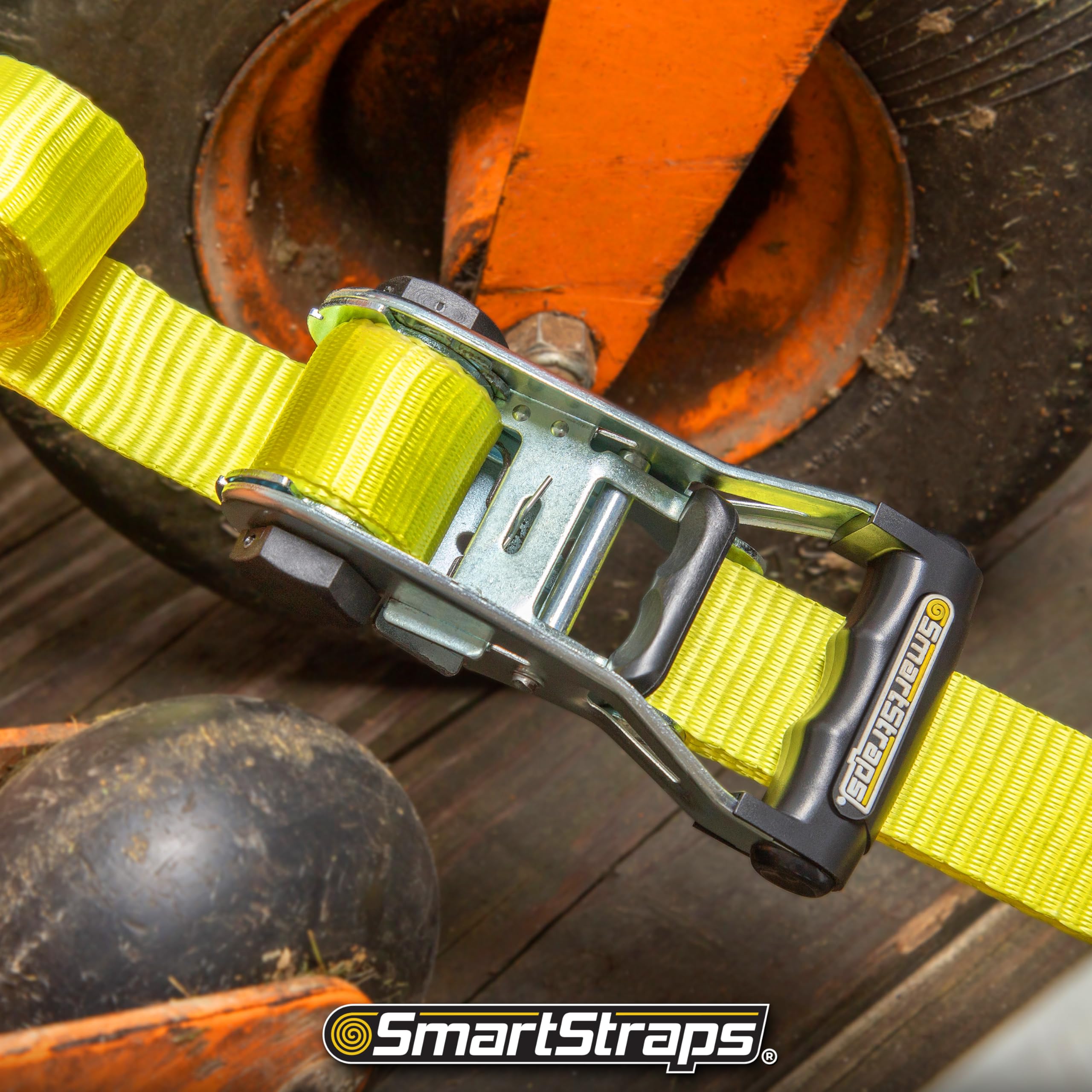 SmartStraps 14 Commercial Ratchet Tie Down Strap - 5,000lbs Break Strength, 1,667lbs Safe Work Load - Commercial Duty Tie Downs