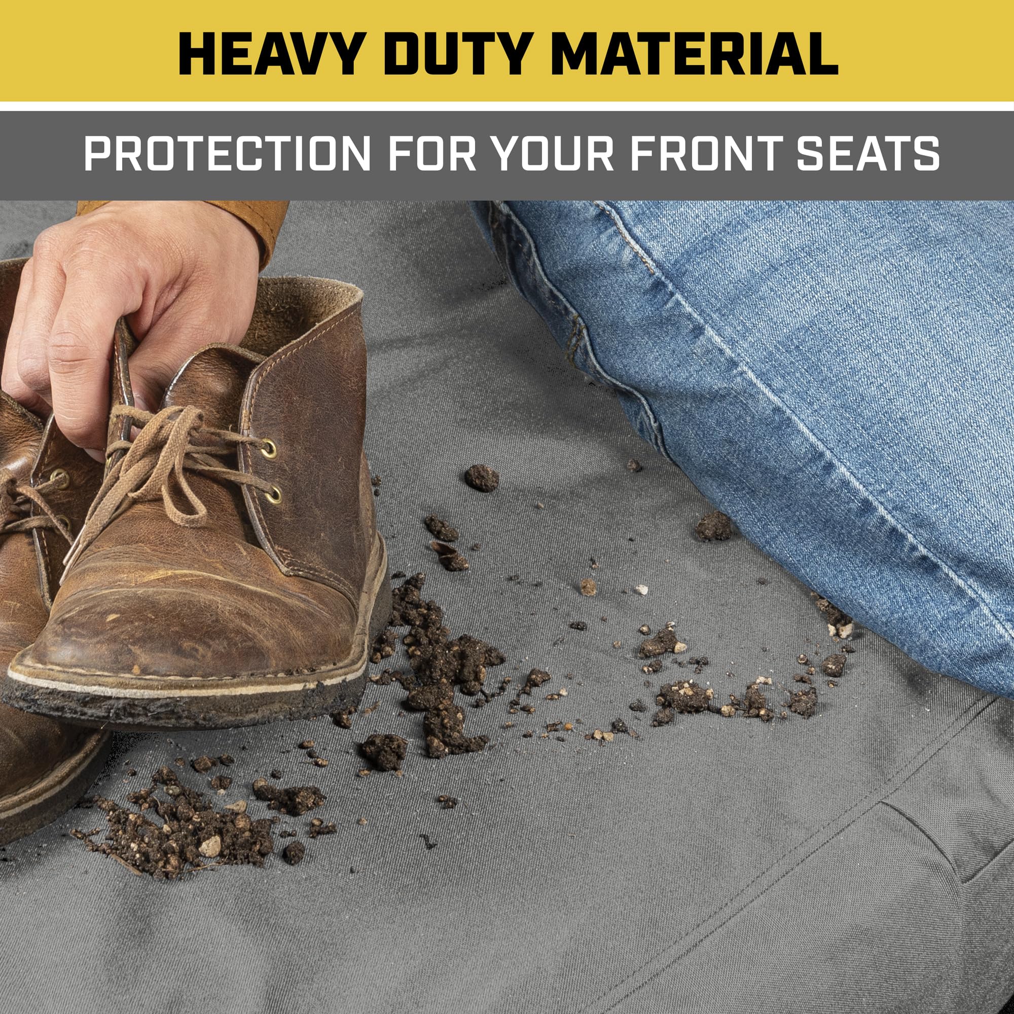 CAT Custom Fit Front Bench Seat Cover for Ford F250 / F350 / F450 / F550 (1999-2007) - Durable Oxford Gray Truck Seat Cover with