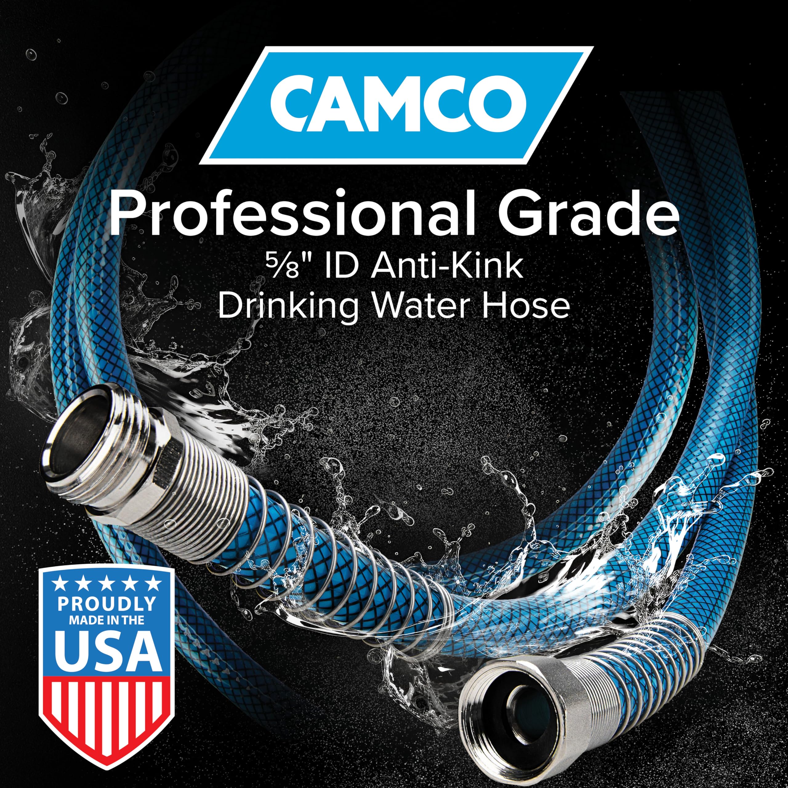 Camco TastePURE 4-Foot Premium Camper/RV Drinking Water Hose - Features a Heavy-Duty No-Kink Design with Strain Relief Ends & 5/