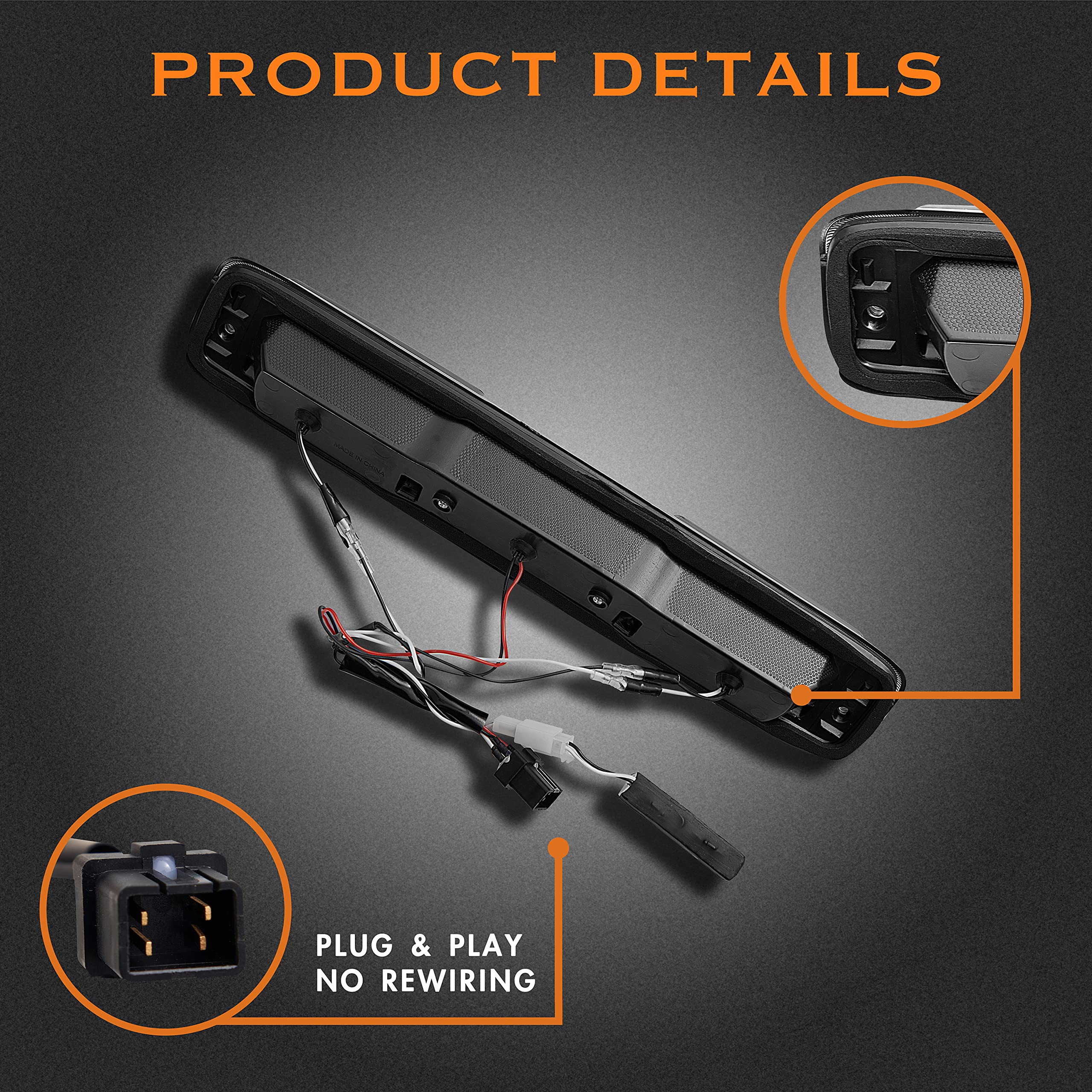 Cxdar Third 3Rd Brake Light, Led High Mount Stop Light For 1999-2007 Chevy Silverado Gmc Sierra 1500 2500 3500 Hd Classic, Rear