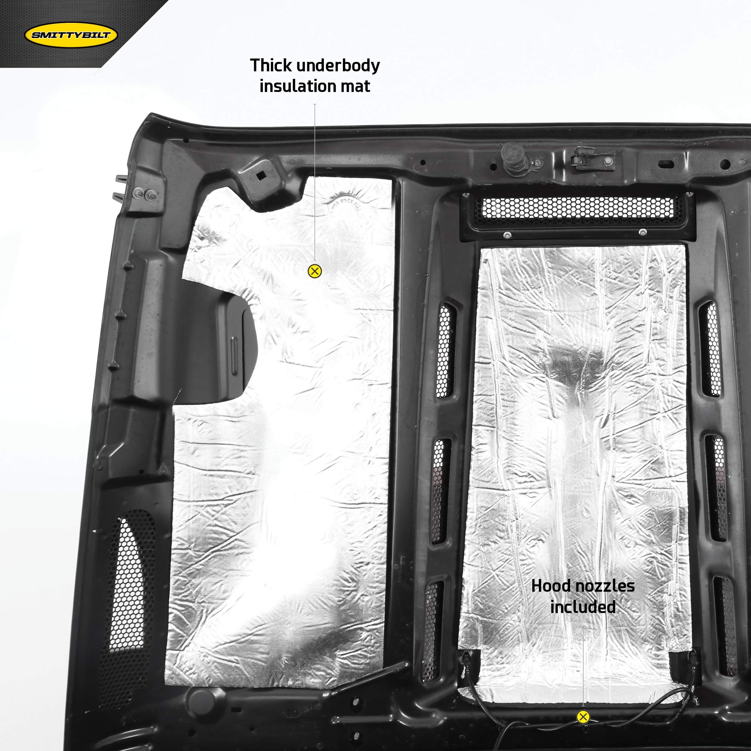 Smittybilt 76500 H.E.M.I. Vented Hood For 2007-2018+ Jeep Wrangler Jk,Black