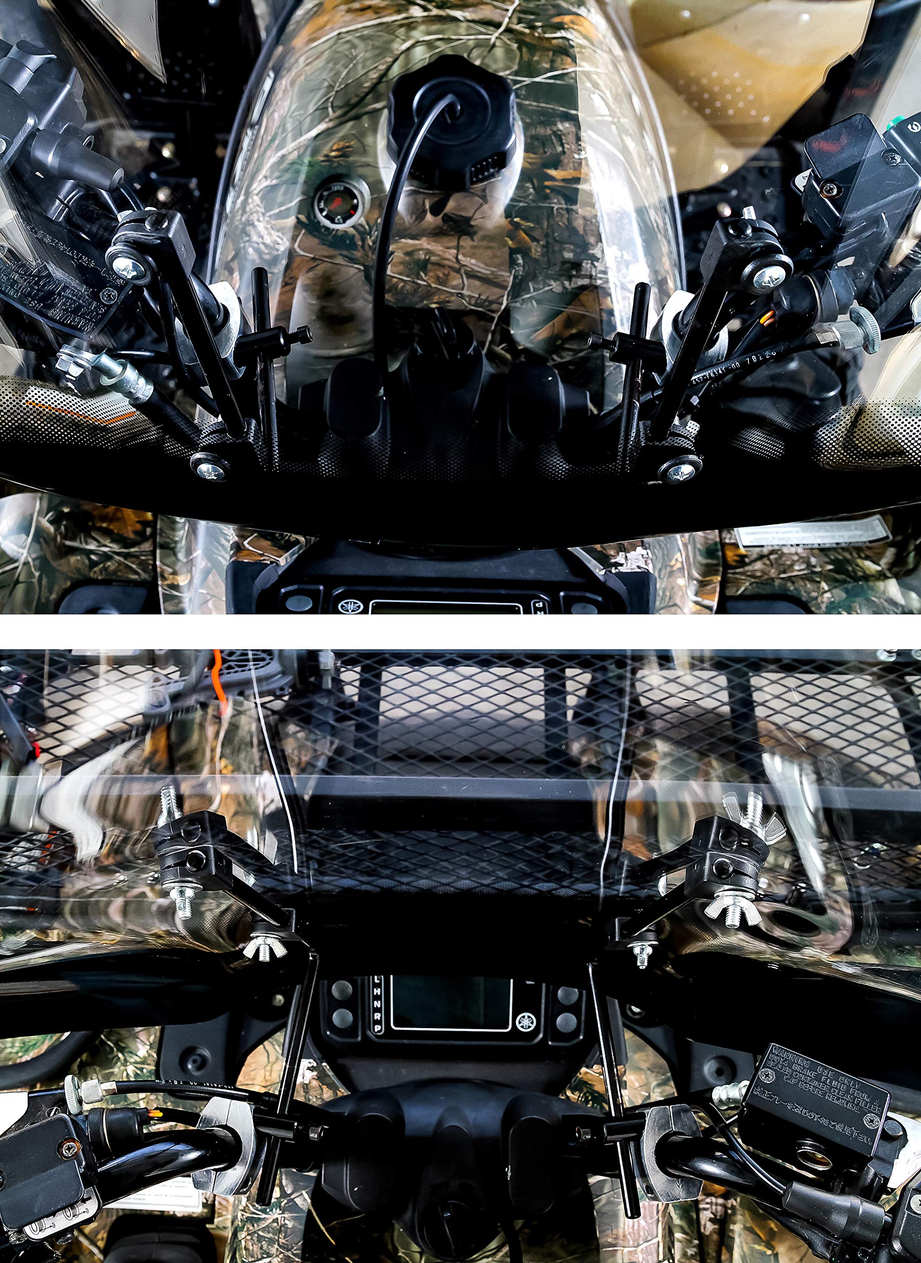 Black Boar Atv Windshield W/Hardware - Features Wrap-Around Design That Shields Hands - Crafted Of Heavy Duty Clear Acrylic - Easily Mounts Onto Handlebars To Deflect Wind, Rain, Mud & Insects (66031)