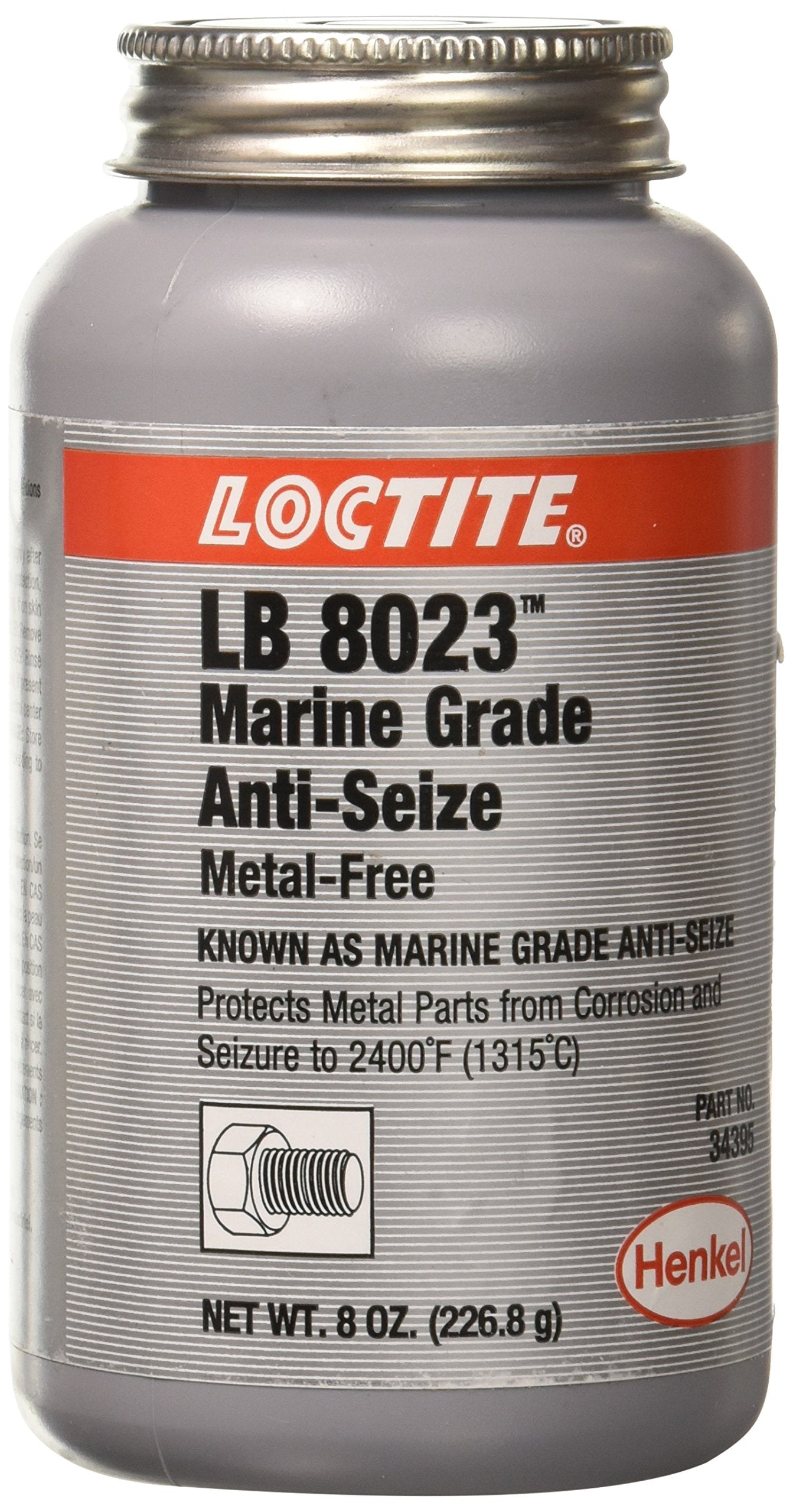 Loctite 299175 Paste Anti-Seize Lubricant, -20 to 2400 Degrees F Temperature Range, 8 oz Can- Pack of 12