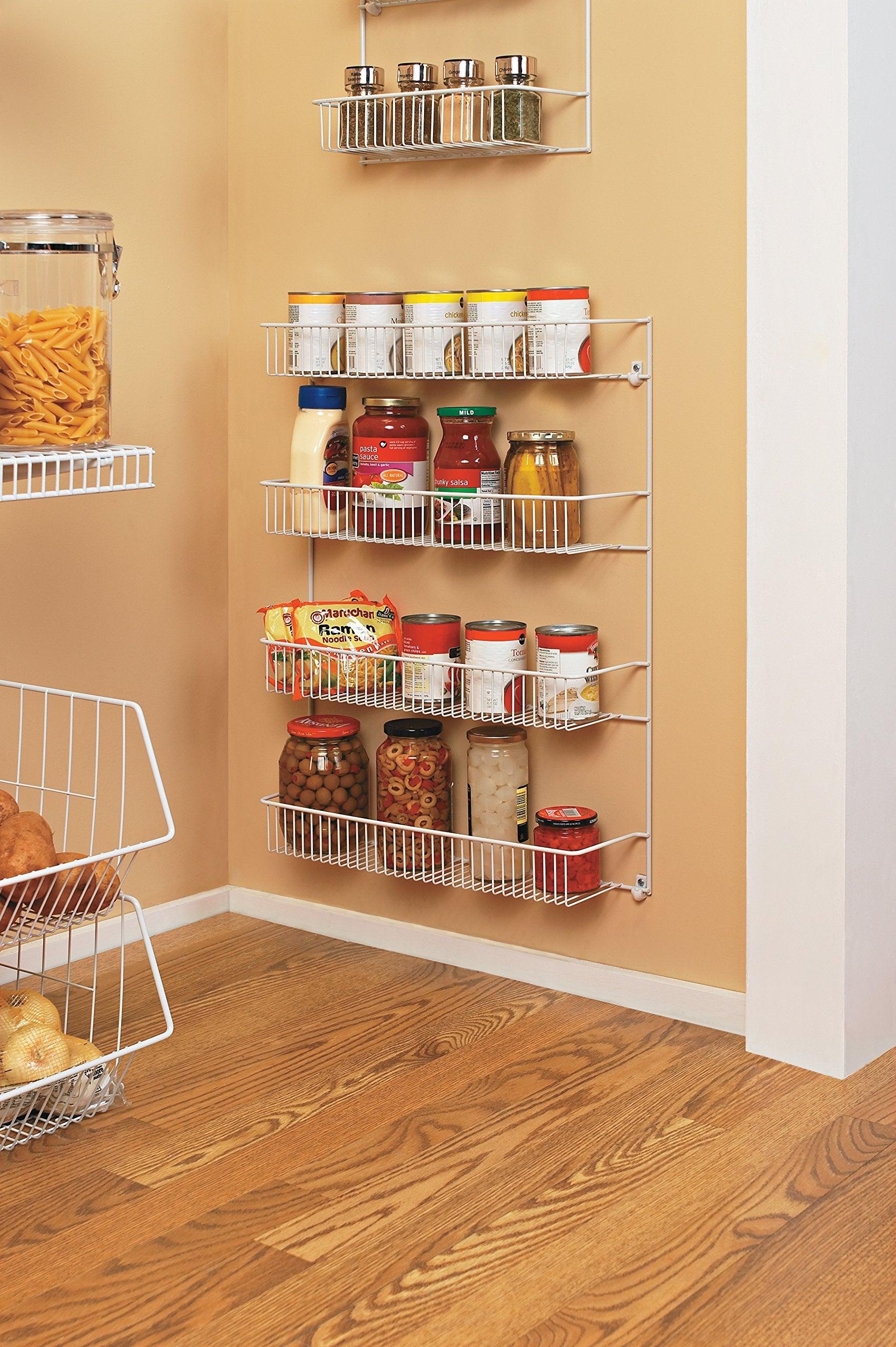 ClosetMaid 8033 4-Tier Wall Rack - 18-Inch Wide, White, Epoxy Coated Steel Storage Solution