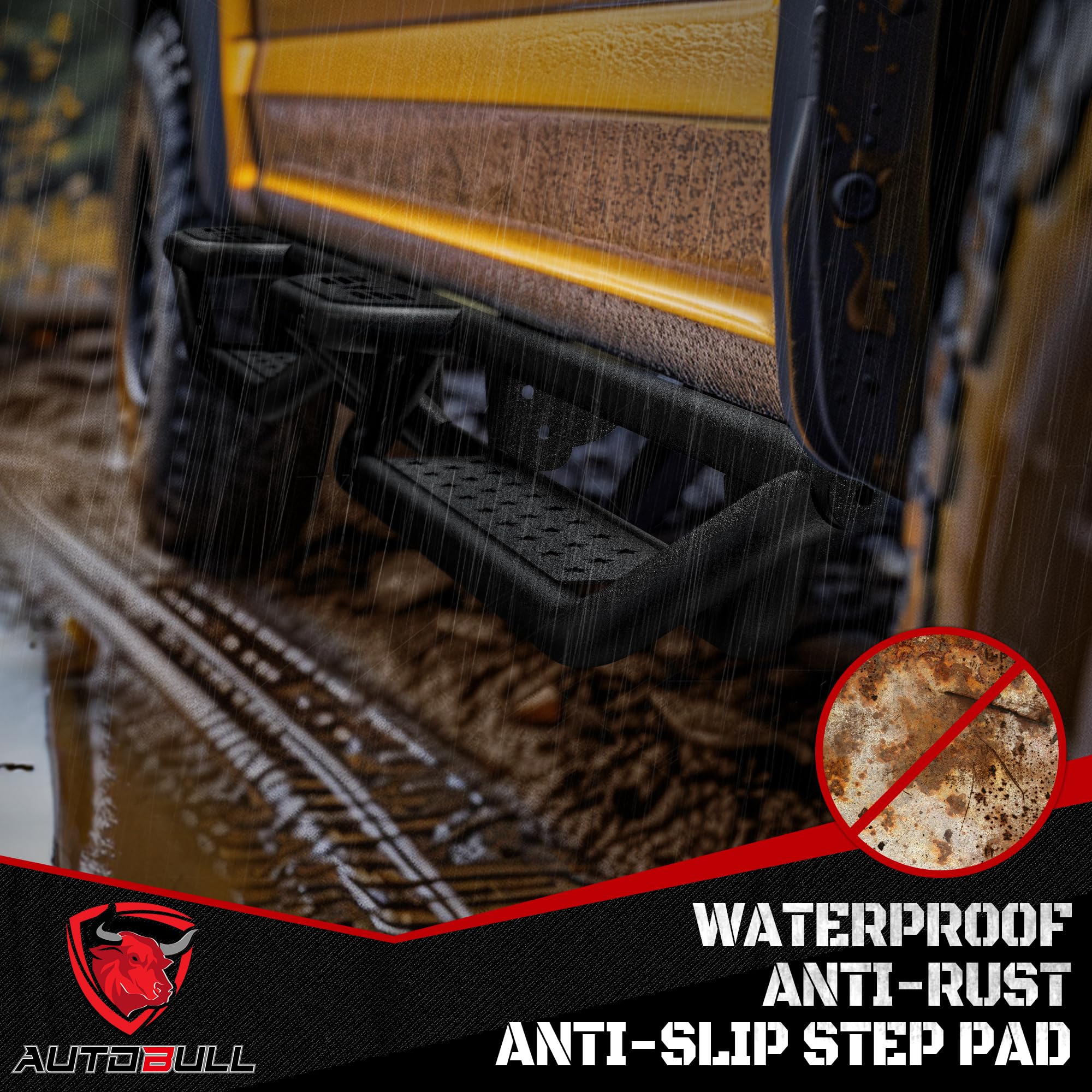 Wheel to Wheel Running Boards Compatible with Chevy Colorado/GMC Canyon 2015-2025 Crew Cab, 6 Bed Access Side Step Rails Coate