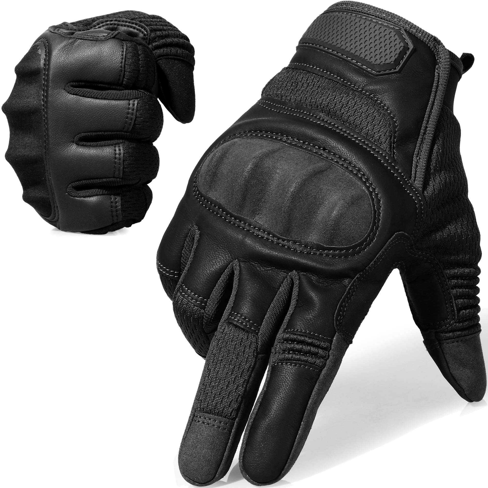 Axbxcx Touch Screen Full Finger Gloves For Motorcycles Cycling Motorbike Atv Bike Camping Climbing Hiking Work Outdoor Sports Men Women Black M
