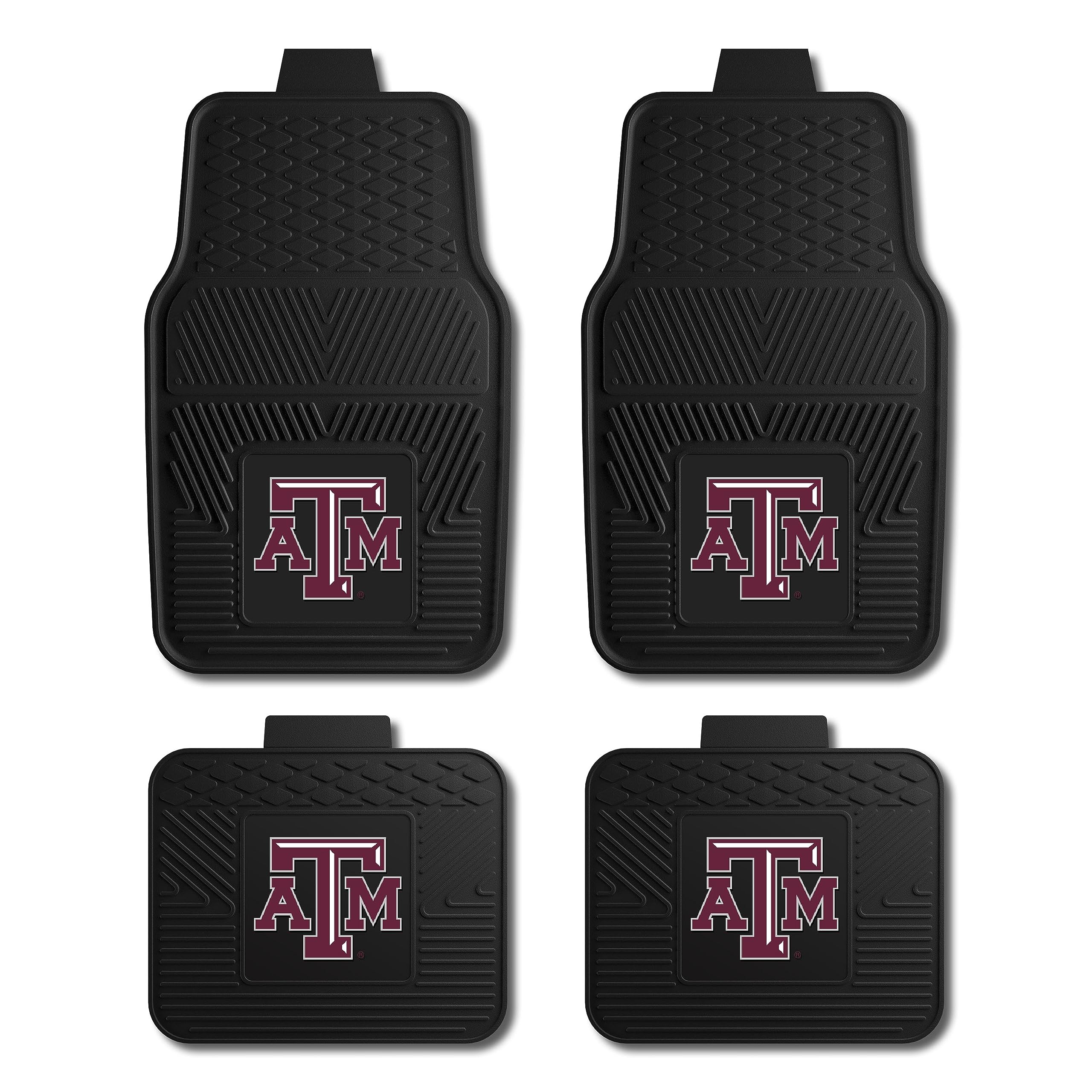 Fanmats Texas A&M University Aggies Set of 4 Car Mats for Cars, SUV, Pickups - All Weather Protection, Deep Reservoir Design, Un